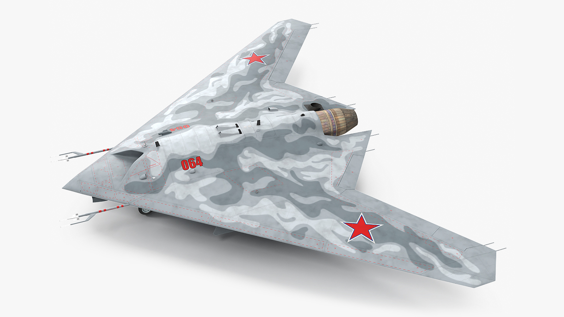 3D model Russian Heavy Strike Unmanned Bomber S-70 Okhotnik