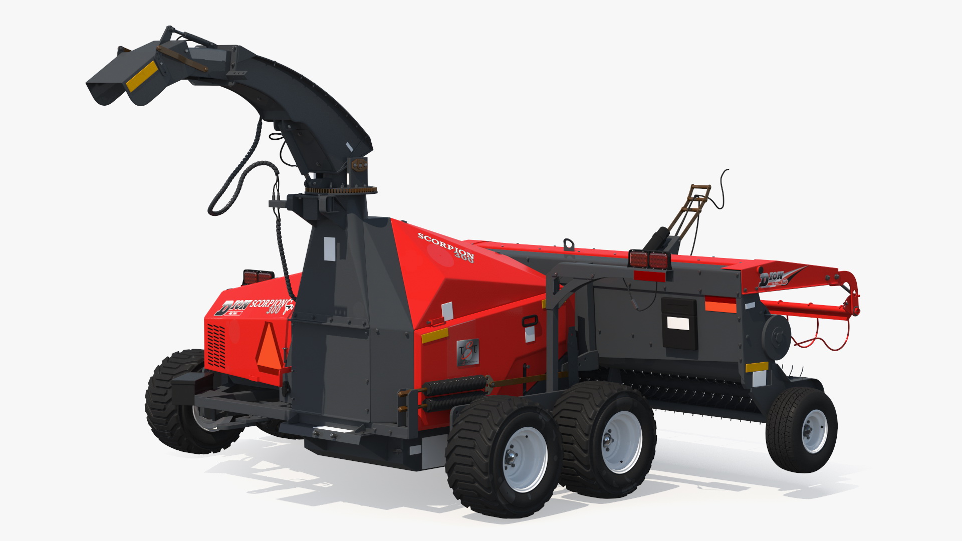 3D Renault 160-94 Wheel Tractor with Forage Harvester Scorpion 300 model
