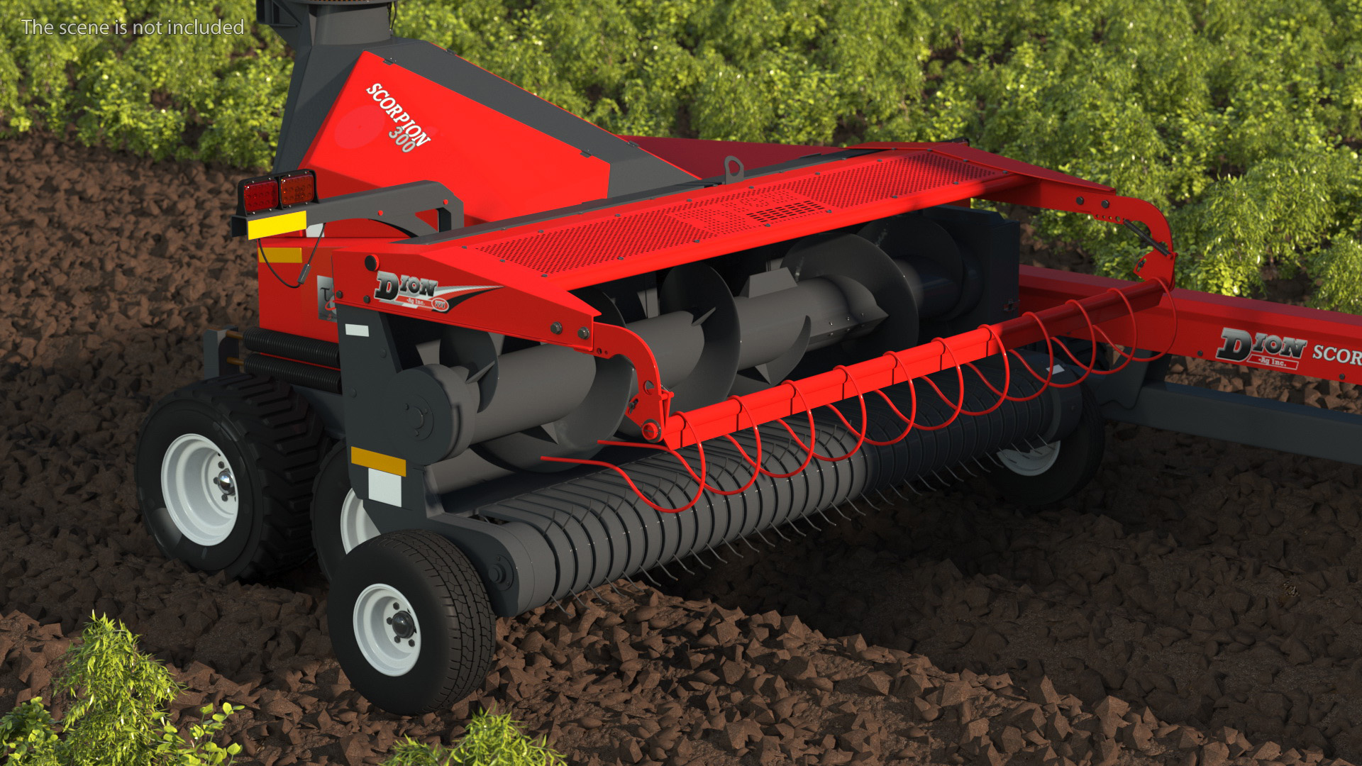 3D Renault 160-94 Wheel Tractor with Forage Harvester Scorpion 300 model