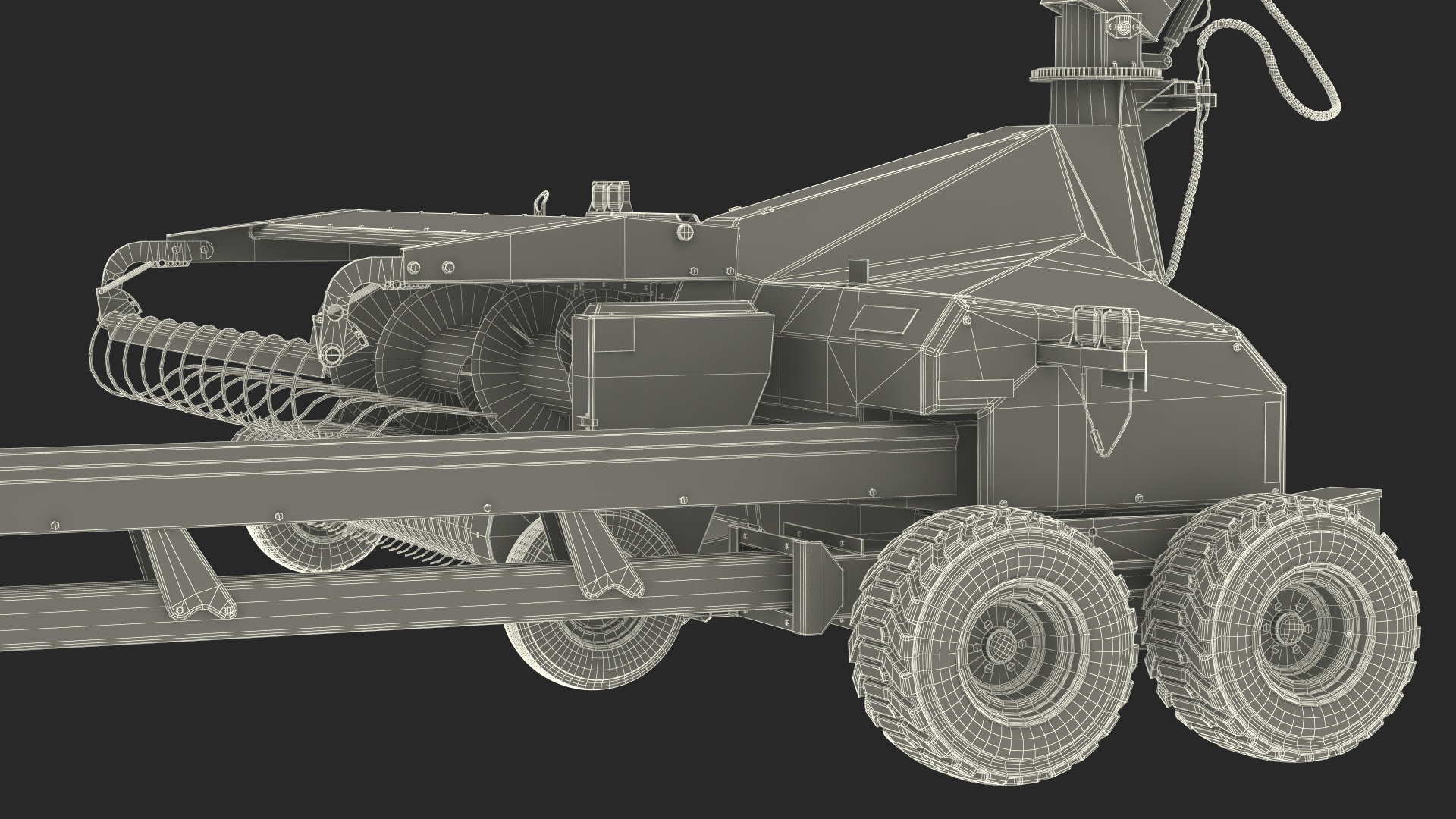 3D Renault 160-94 Wheel Tractor with Forage Harvester Scorpion 300 model