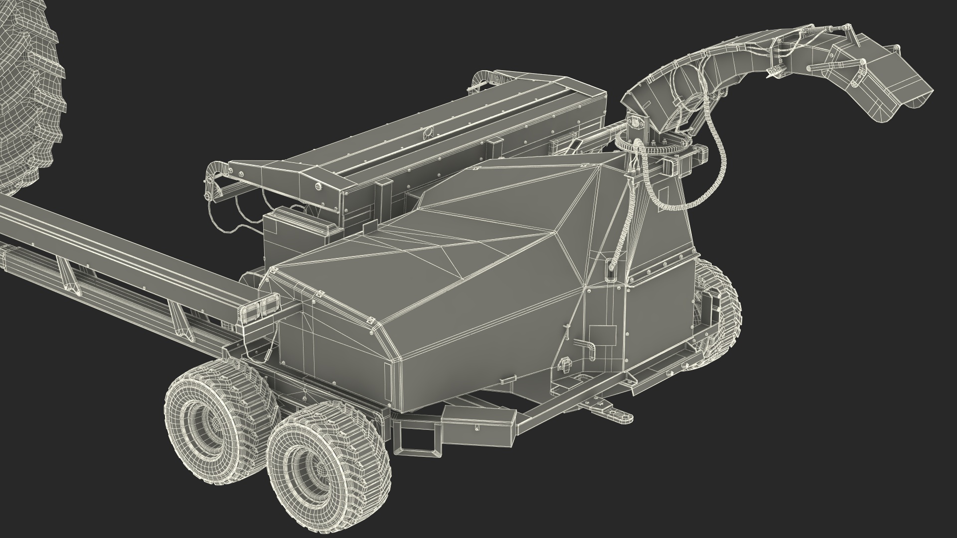 3D Renault 160-94 Wheel Tractor with Forage Harvester Scorpion 300 model