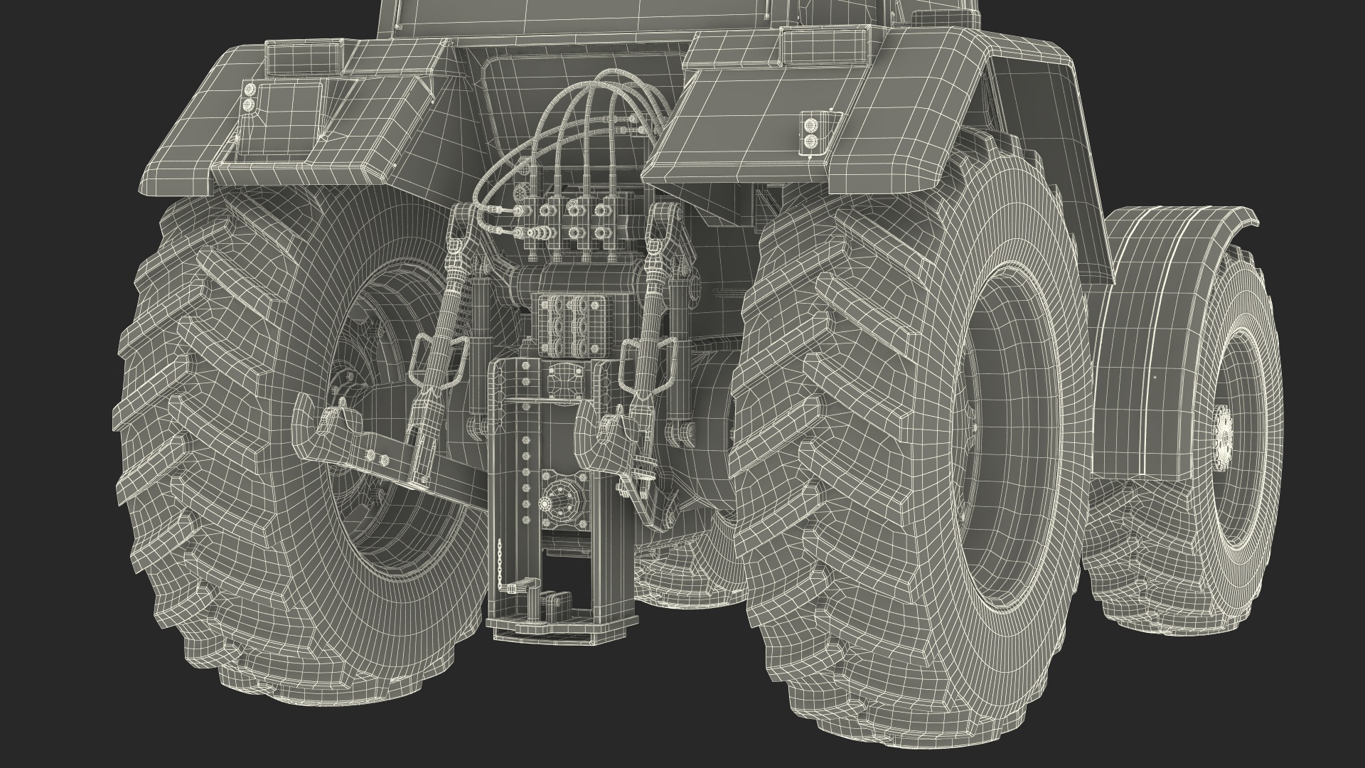 3D Renault 160-94 Wheel Tractor with Forage Harvester Scorpion 300 model