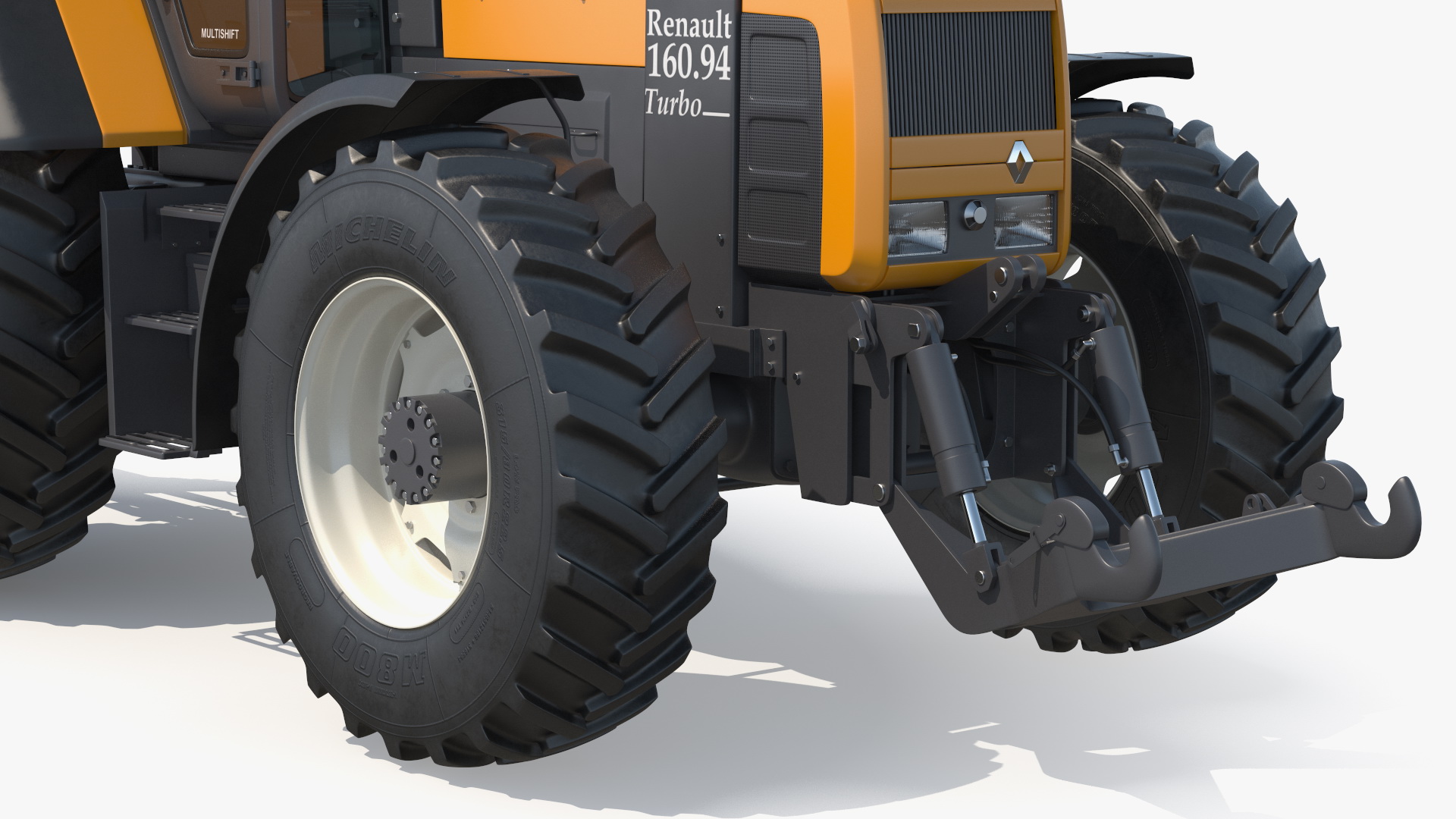 3D Renault 160-94 Wheel Tractor with Forage Harvester Scorpion 300 model