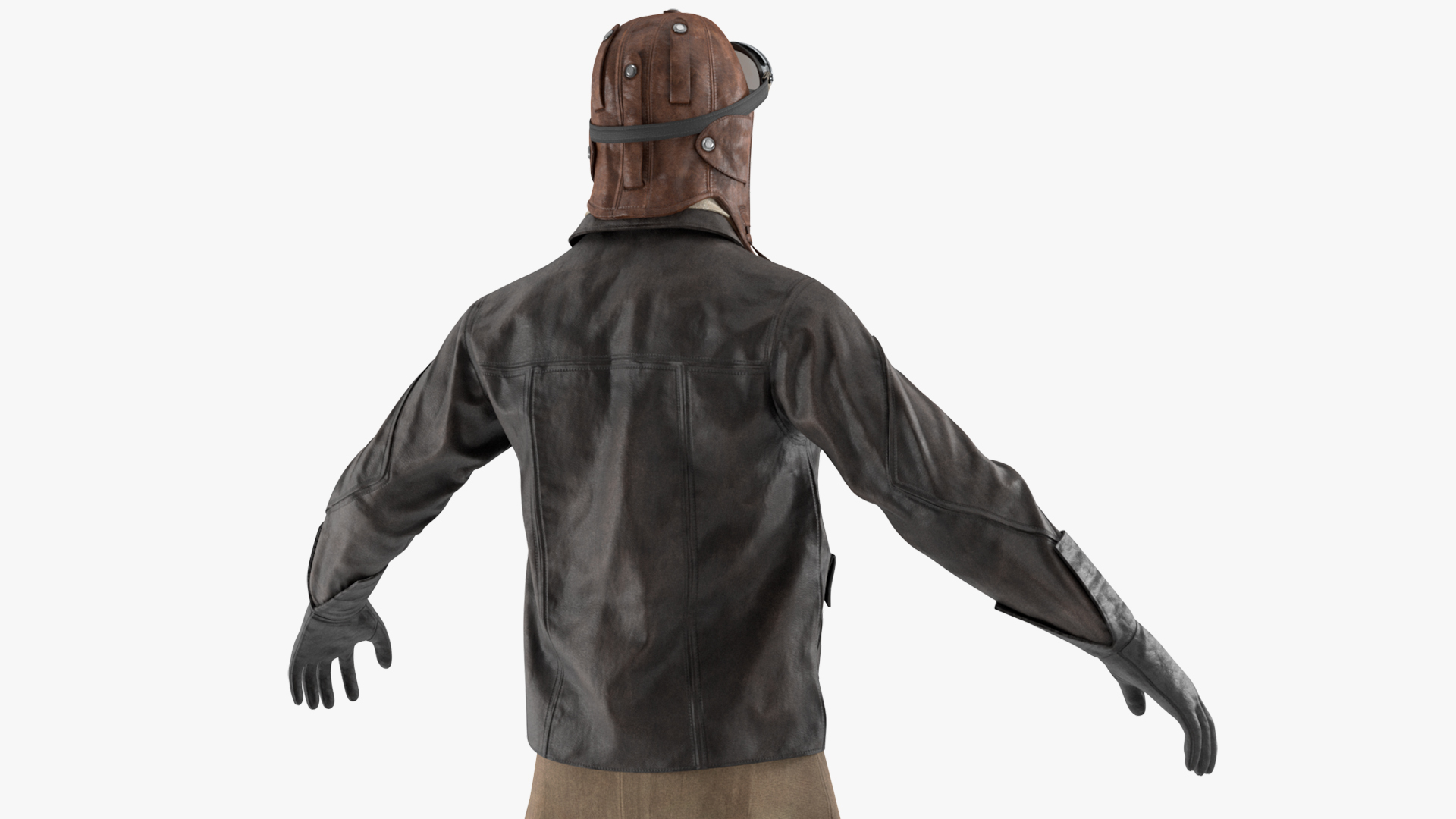 3D Vintage Pilot in Uniform A-Pose
