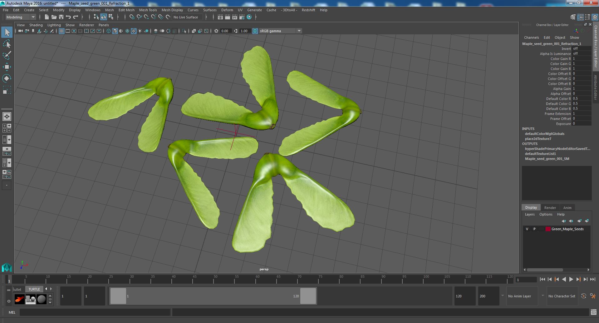 Green Maple Seeds 3D