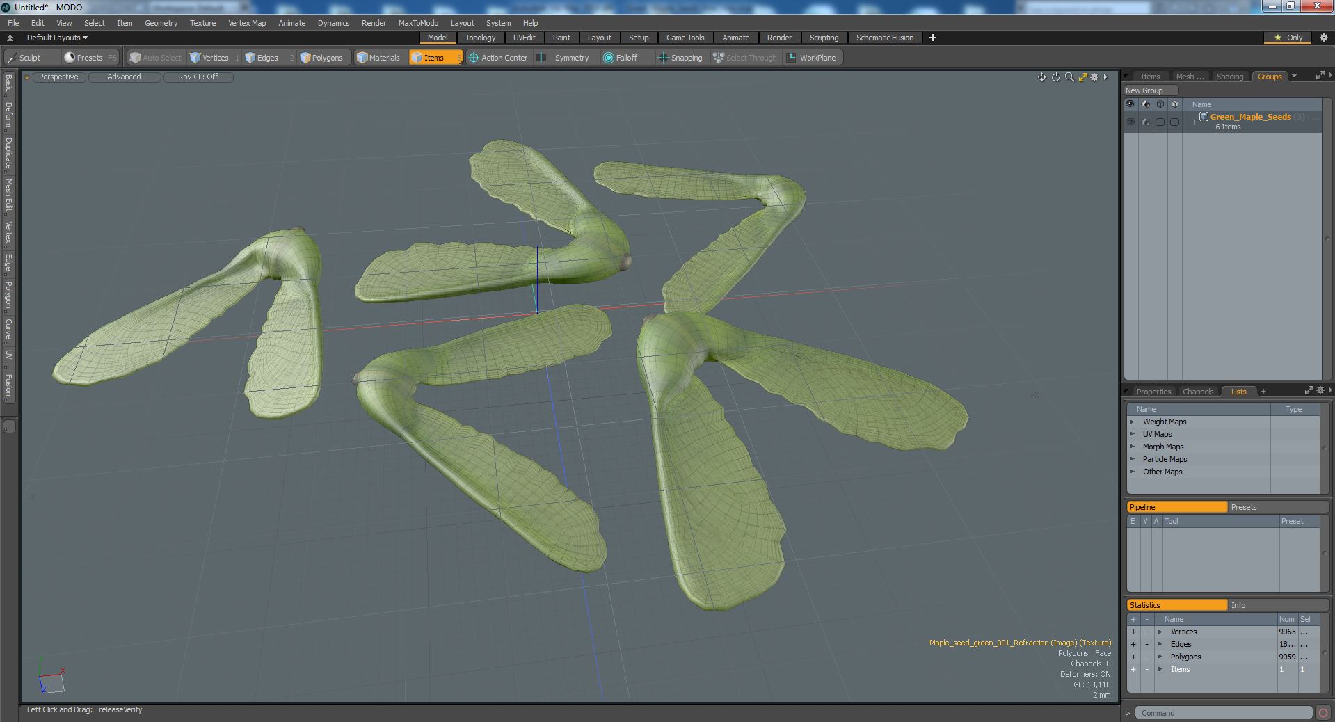Green Maple Seeds 3D