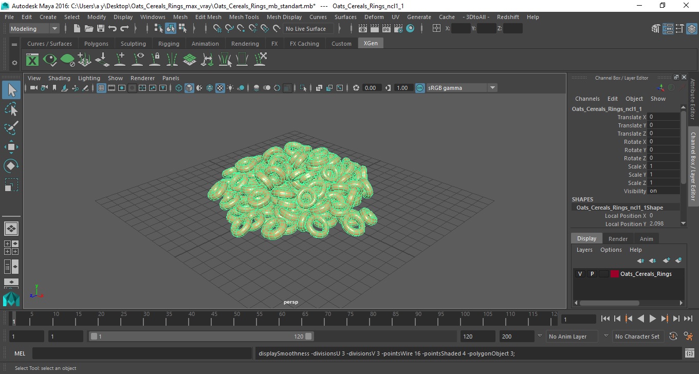 3D Oats Cereals Rings model