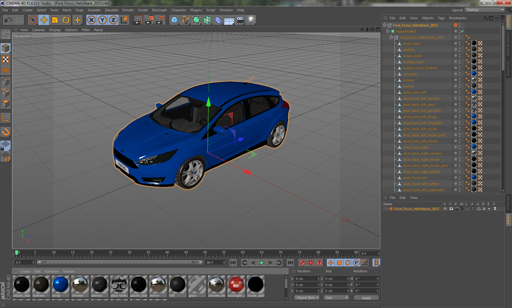 3D model Ford Focus Hatchback 2015