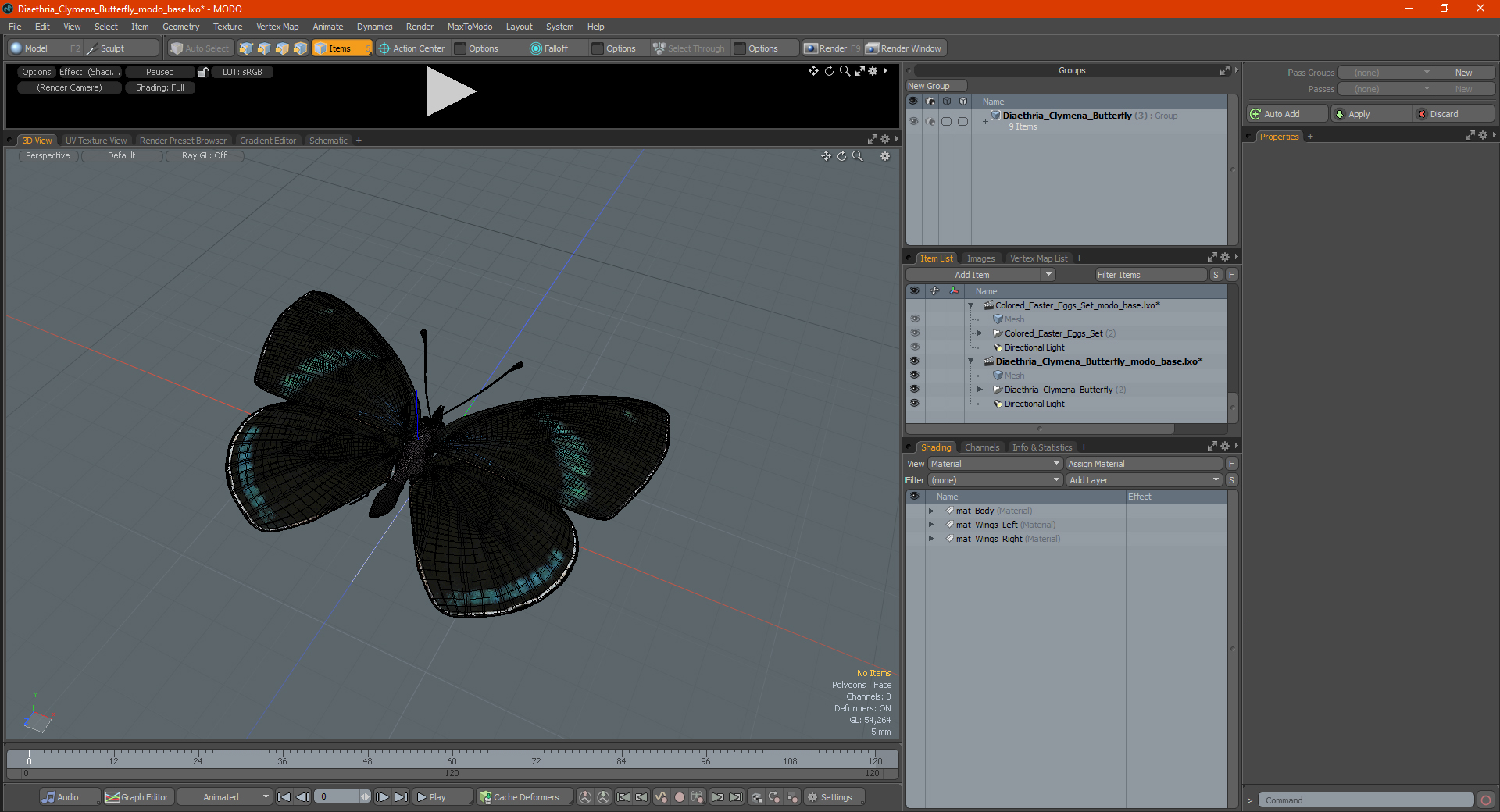 Diaethria Clymena Butterfly 3D