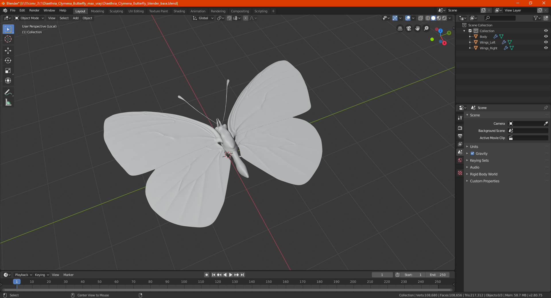 Diaethria Clymena Butterfly 3D