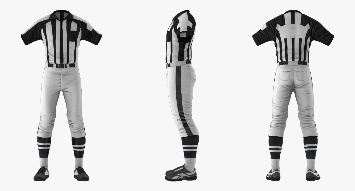 3D American Football Referee Uniform model