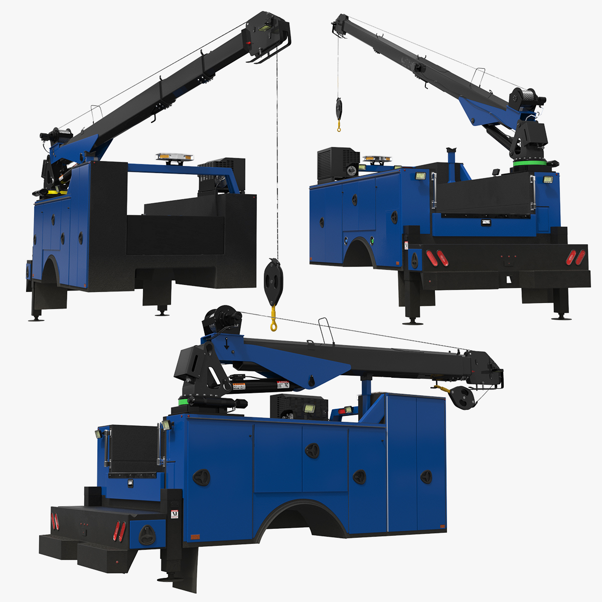 Truck Module Telescopic Boom Service Crane 3D model preview