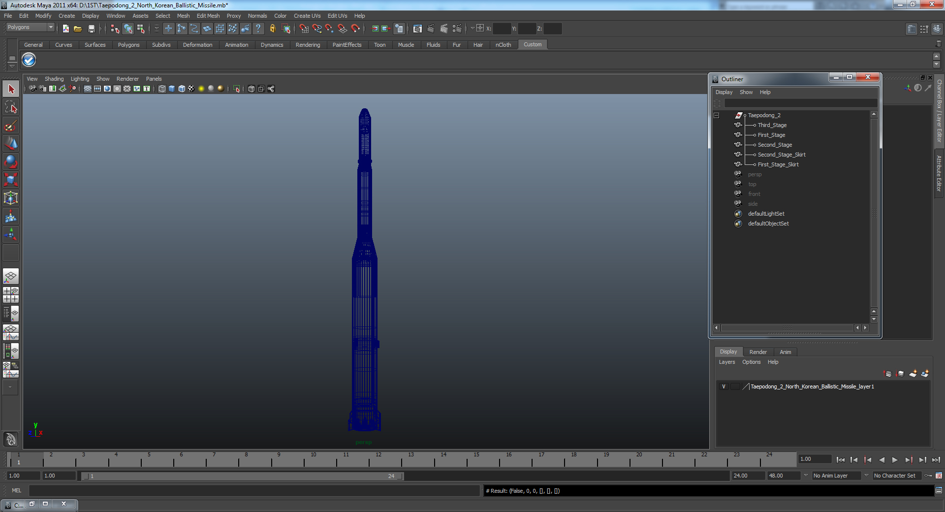 Taepodong 2 North Korean Ballistic Missile 3D