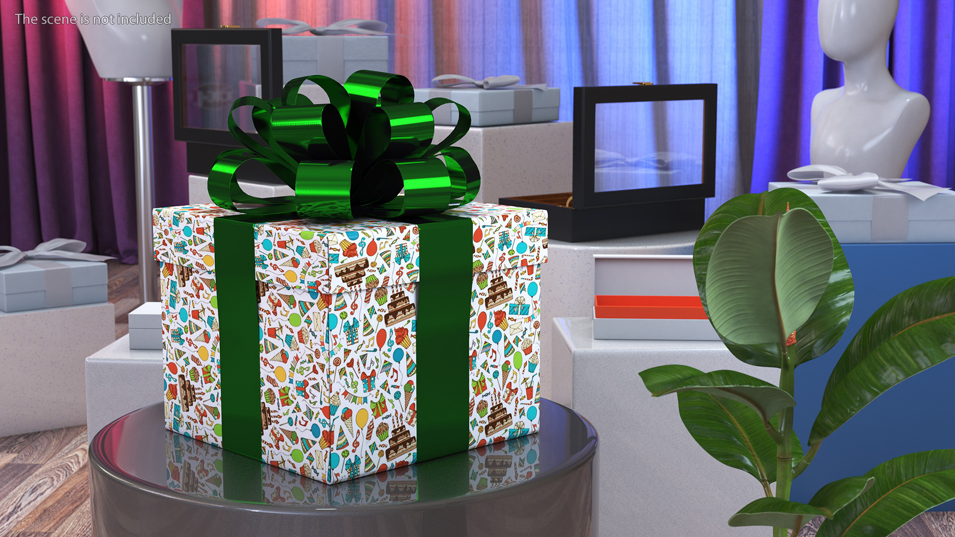 3D model Wrapped Gift Box with Bow
