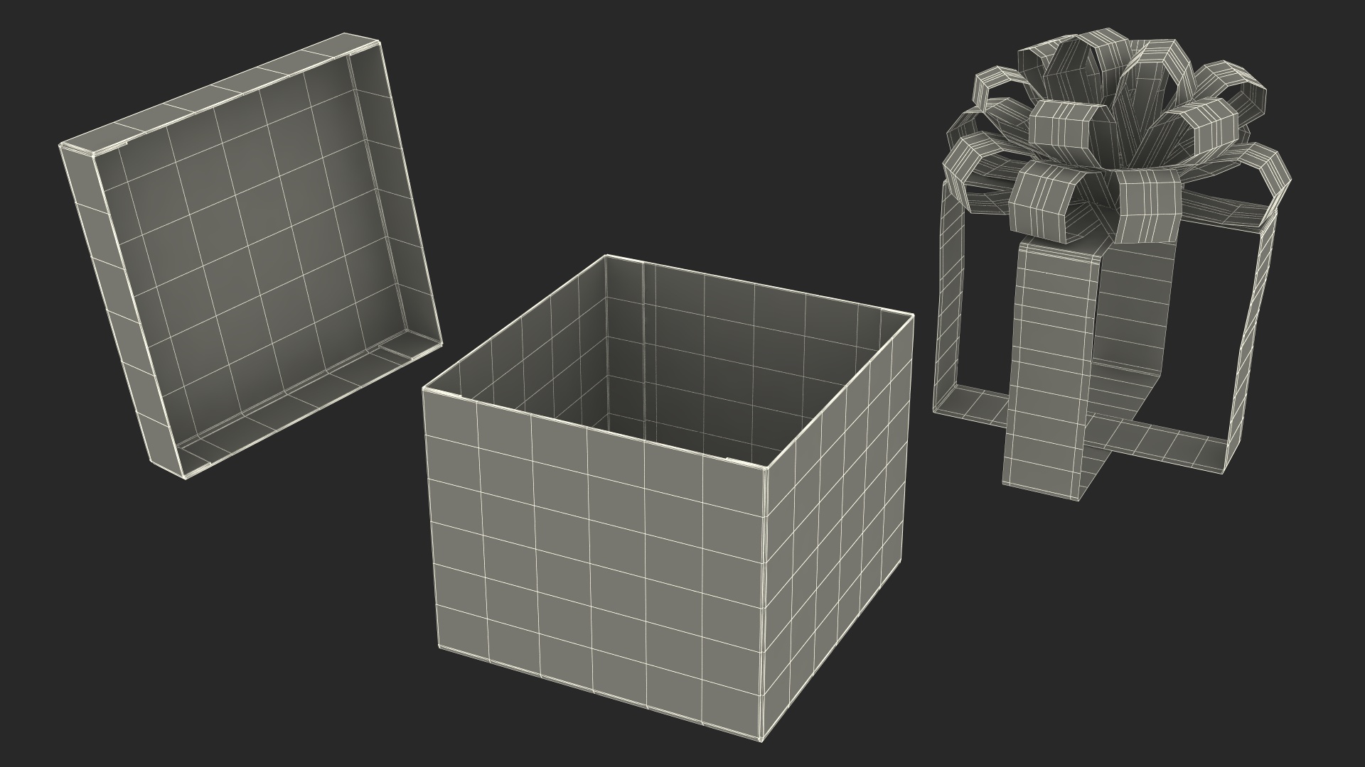 3D model Wrapped Gift Box with Bow