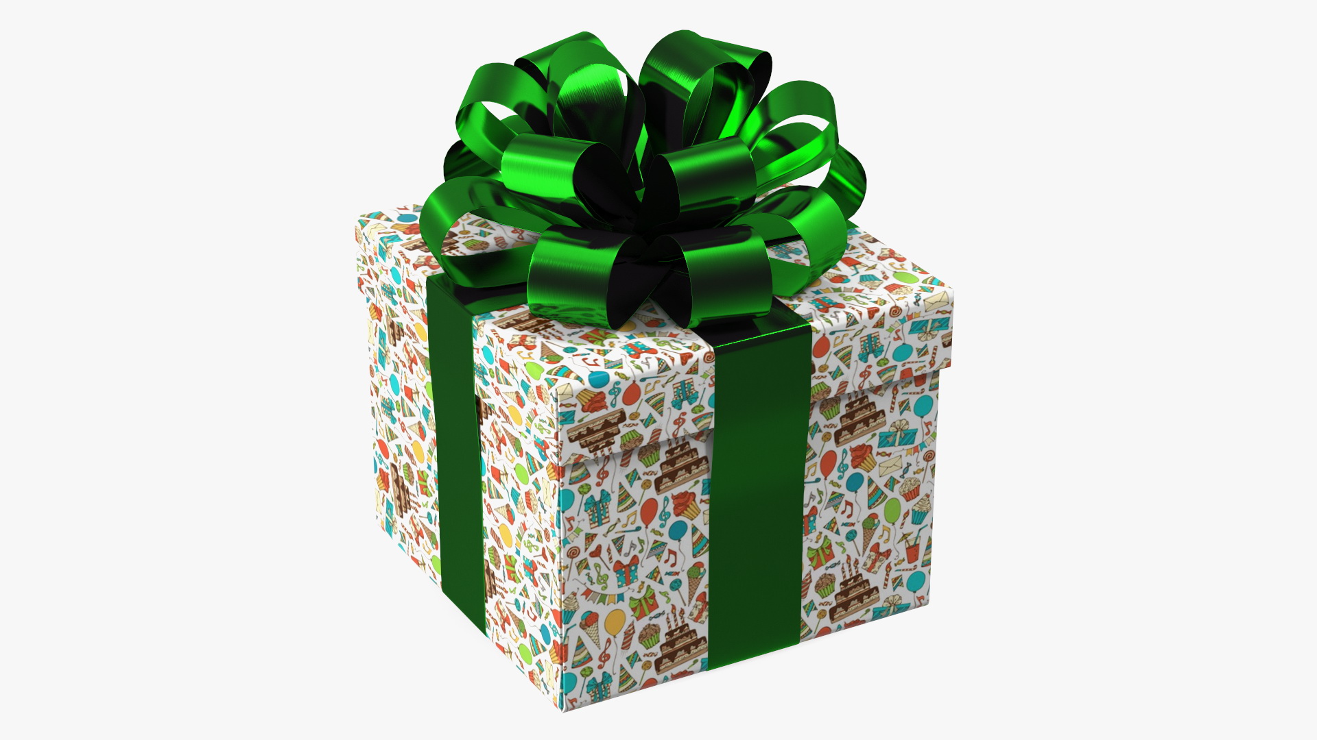 3D model Wrapped Gift Box with Bow