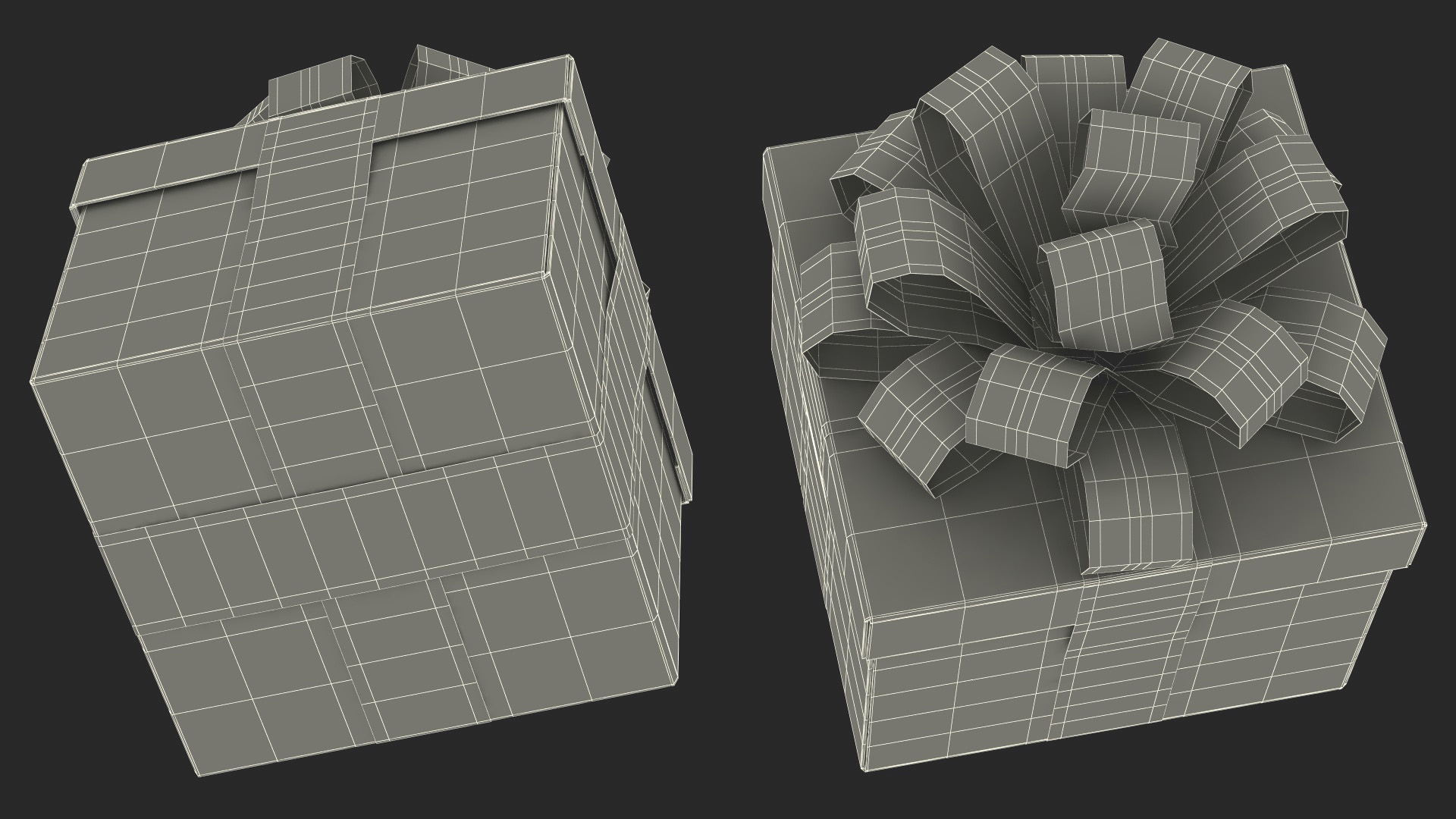 3D model Wrapped Gift Box with Bow
