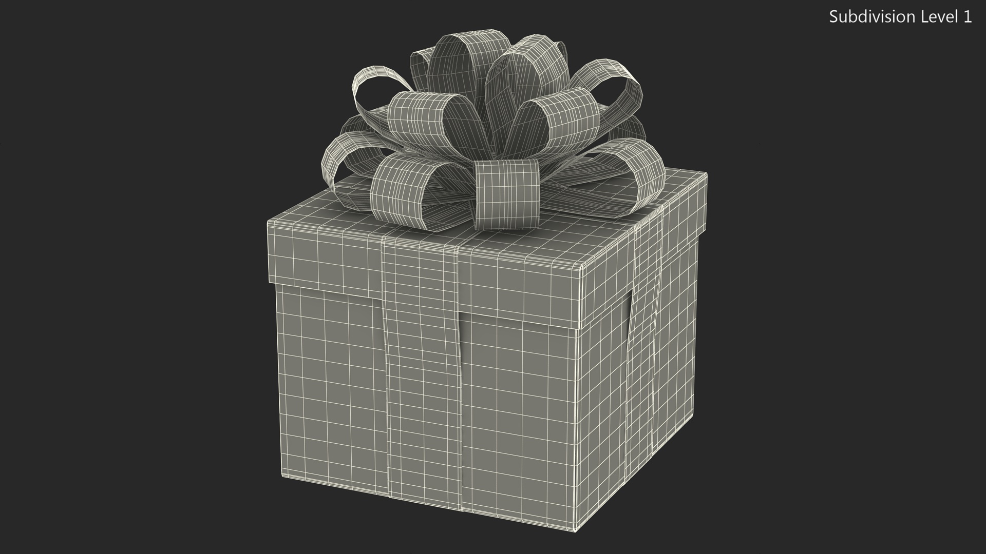 3D model Wrapped Gift Box with Bow