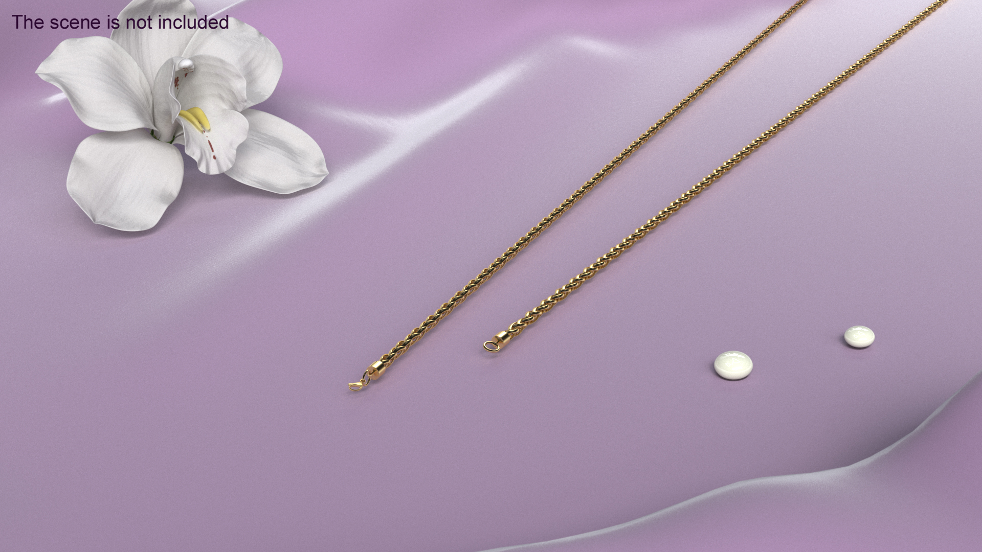 Palma Jewelry Chain Gold 3D model