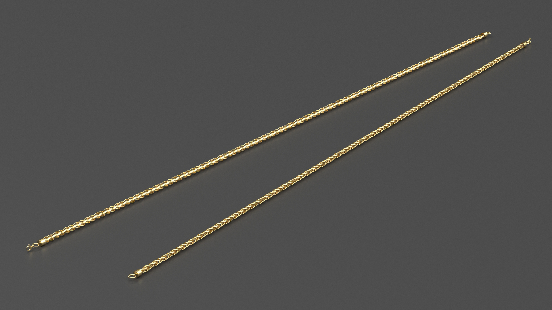 Palma Jewelry Chain Gold 3D model