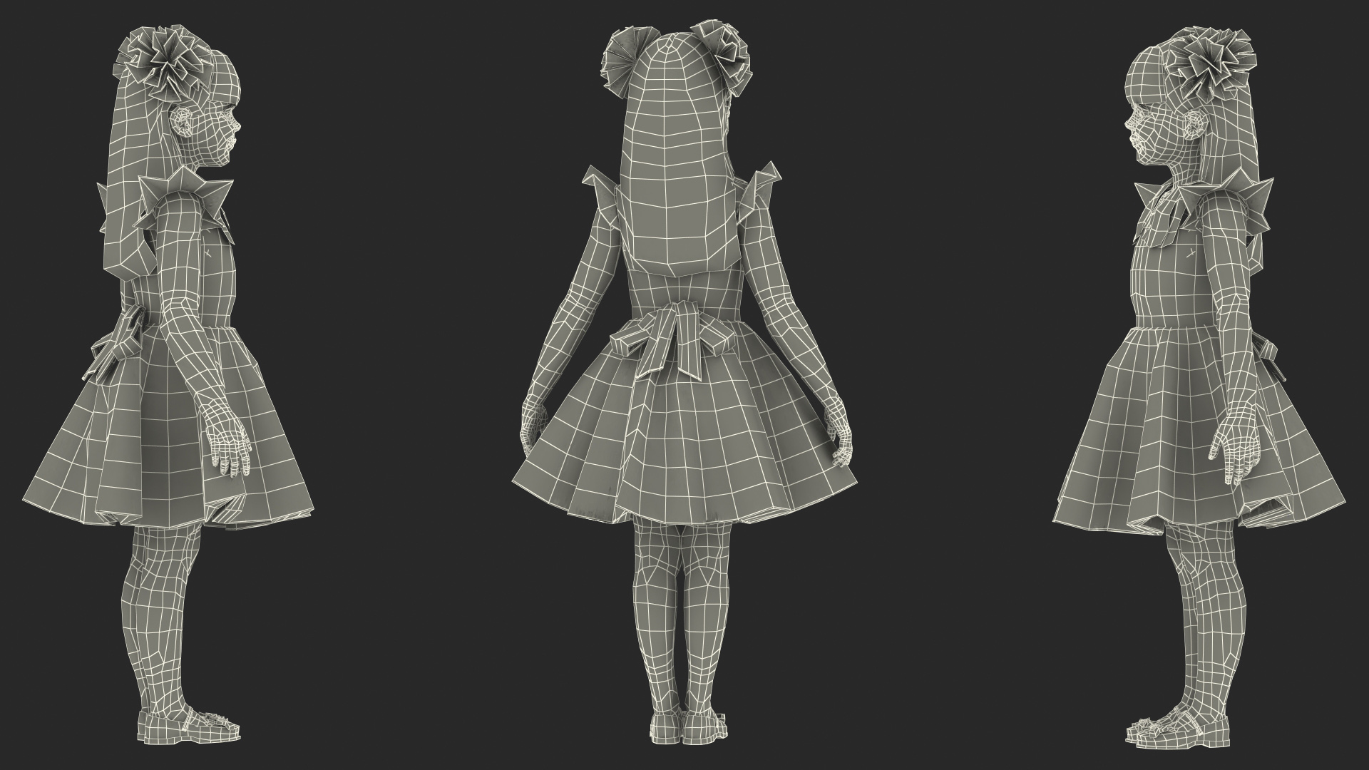 Elegant Girl Child Standing 3D
