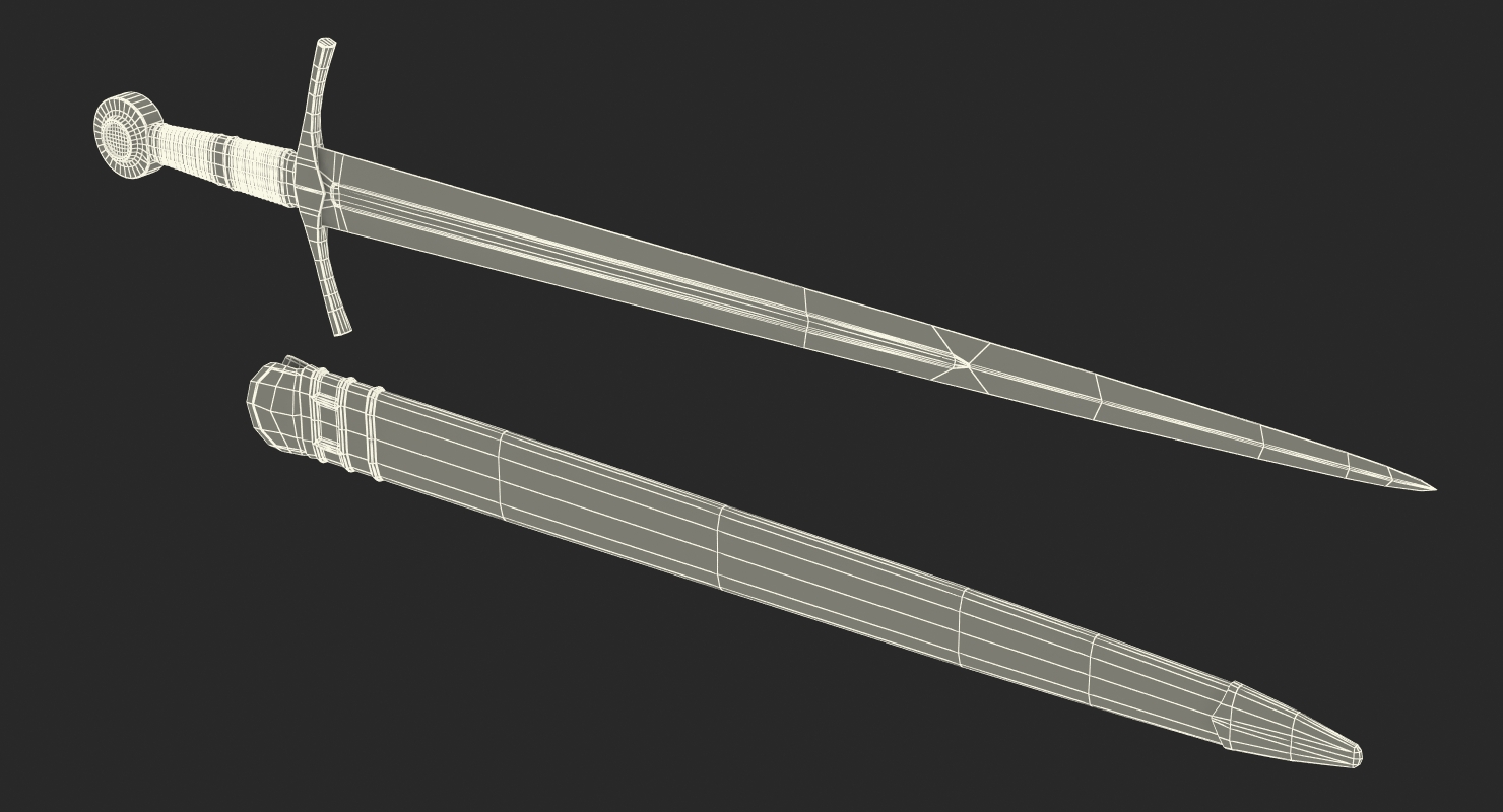 3D model Medieval Knight Sword Set