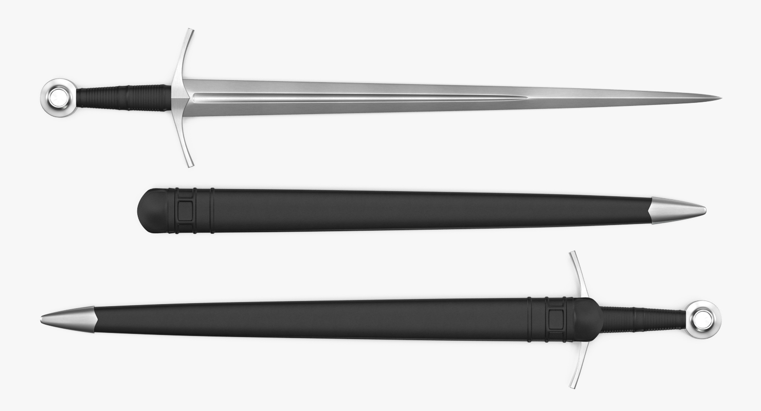 3D model Medieval Knight Sword Set