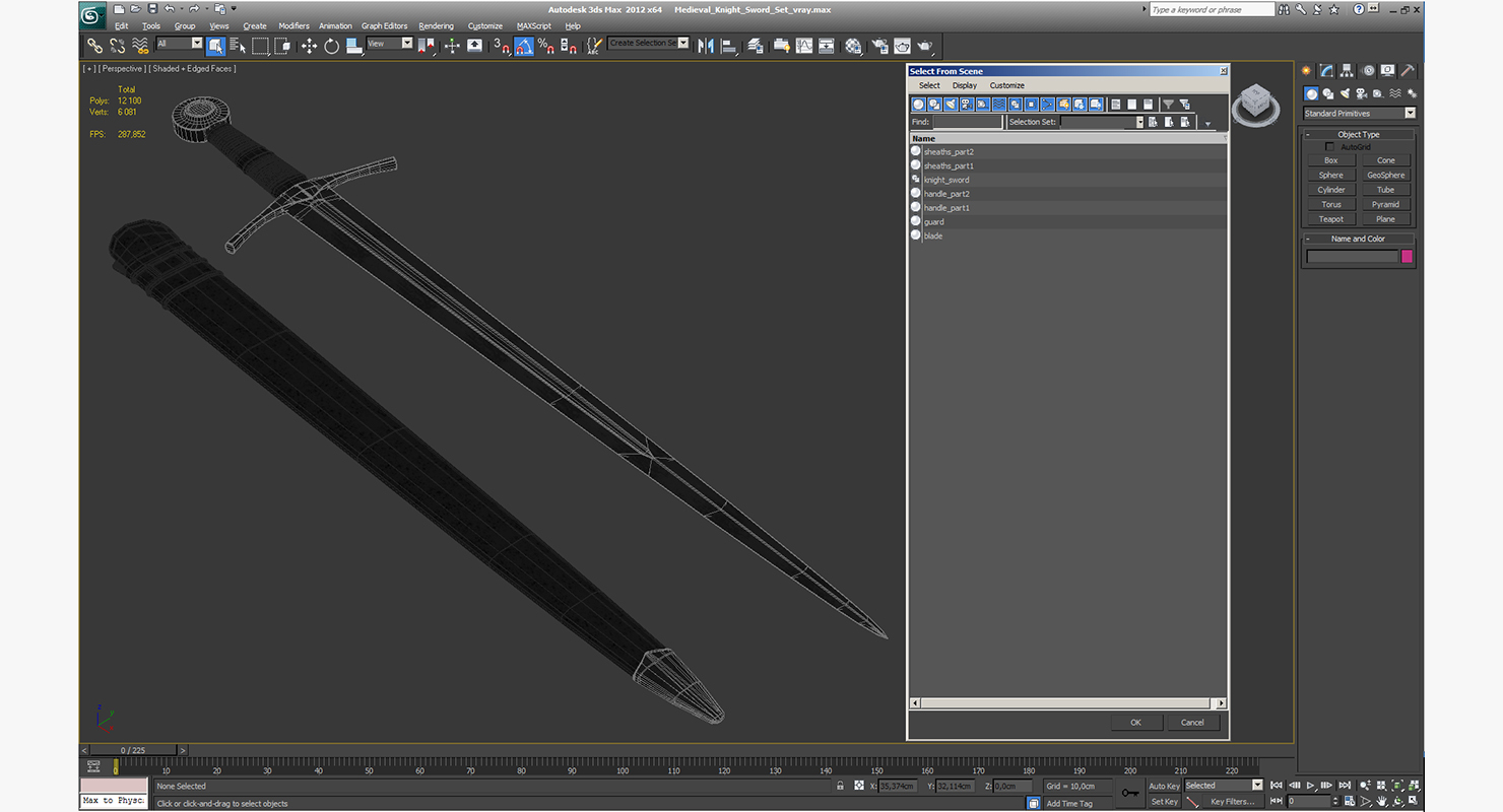 3D model Medieval Knight Sword Set