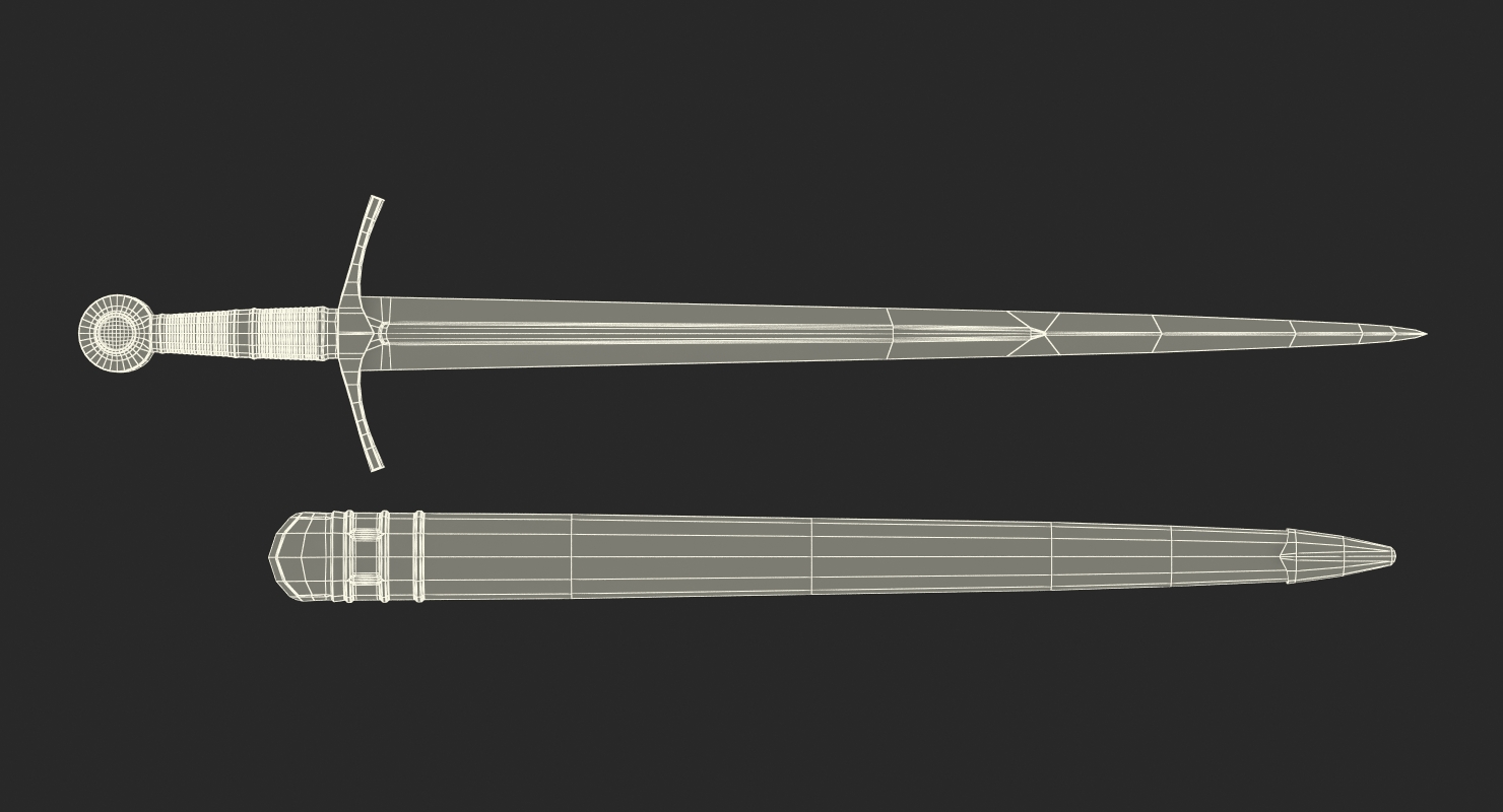 3D model Medieval Knight Sword Set