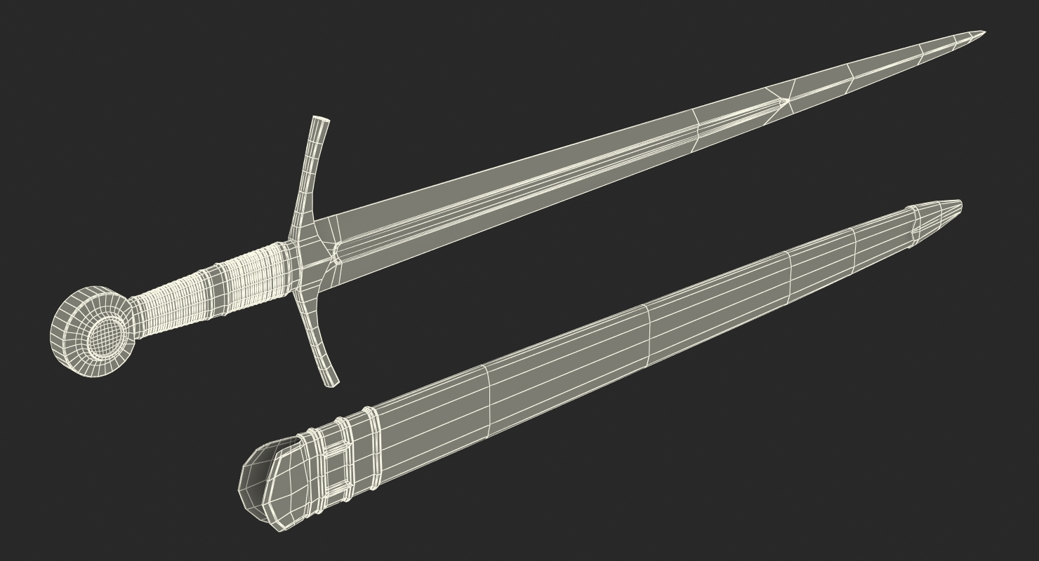 3D model Medieval Knight Sword Set