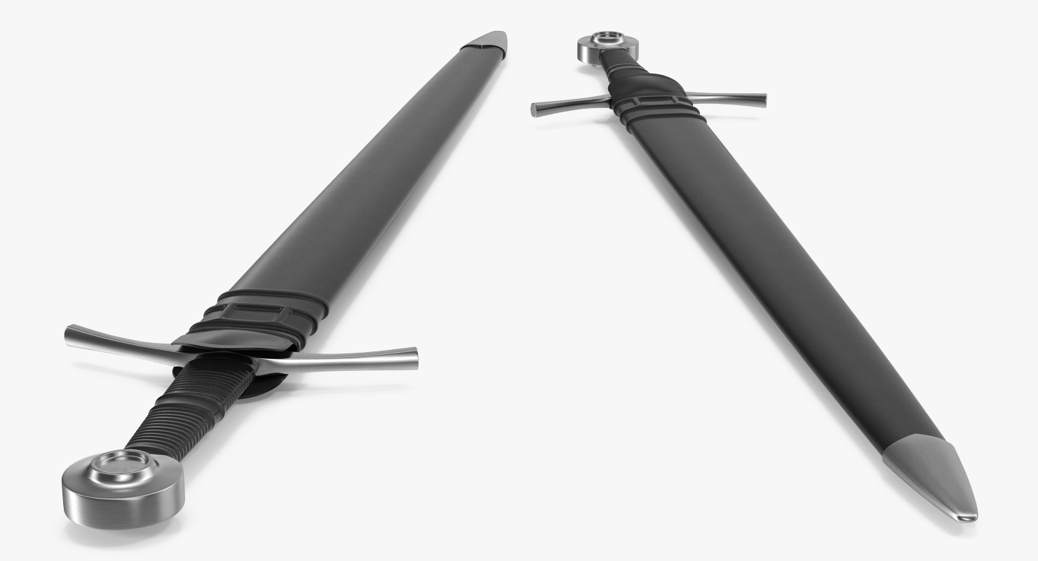 3D model Medieval Knight Sword Set