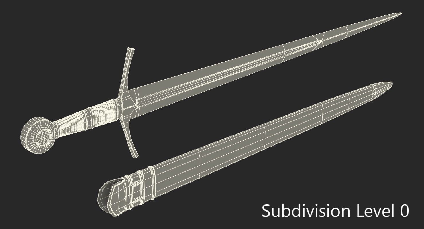 3D model Medieval Knight Sword Set