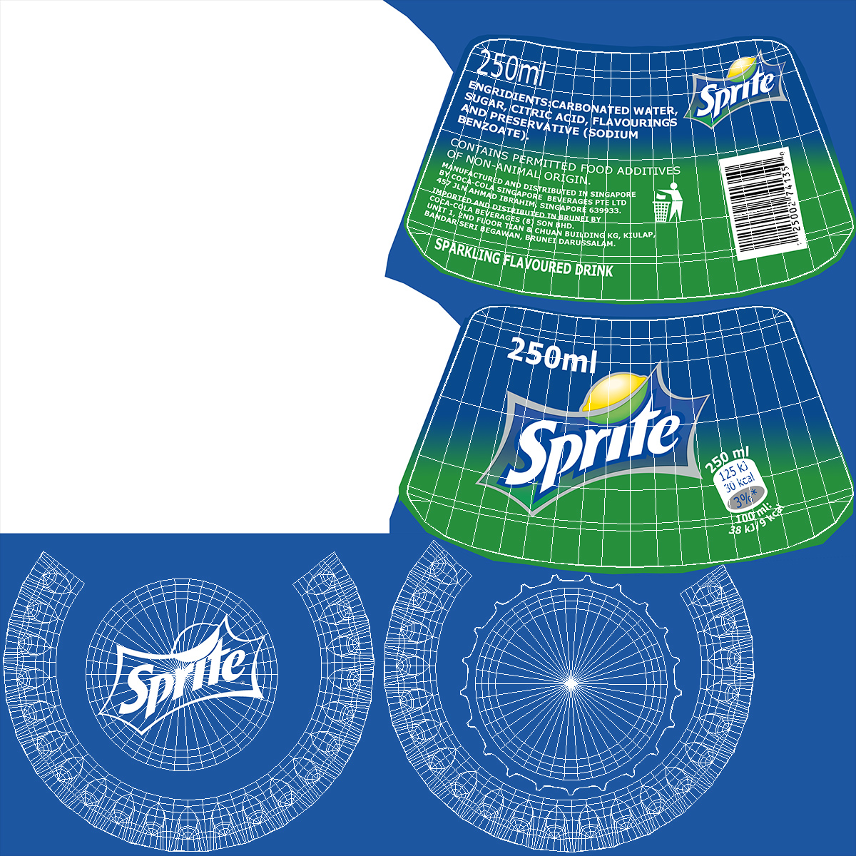 Sprite Glass Bottle 3D model