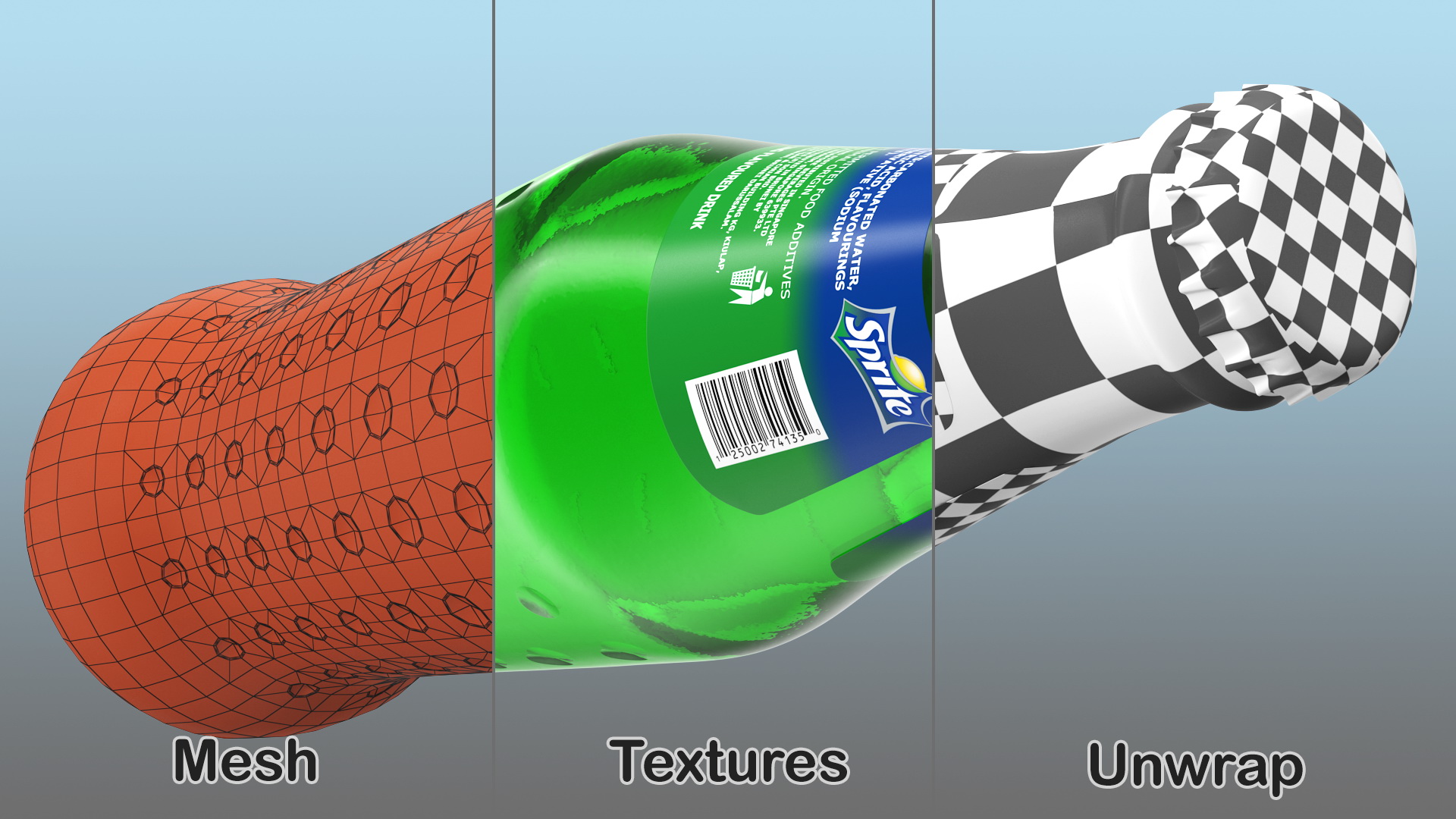 Sprite Glass Bottle 3D model