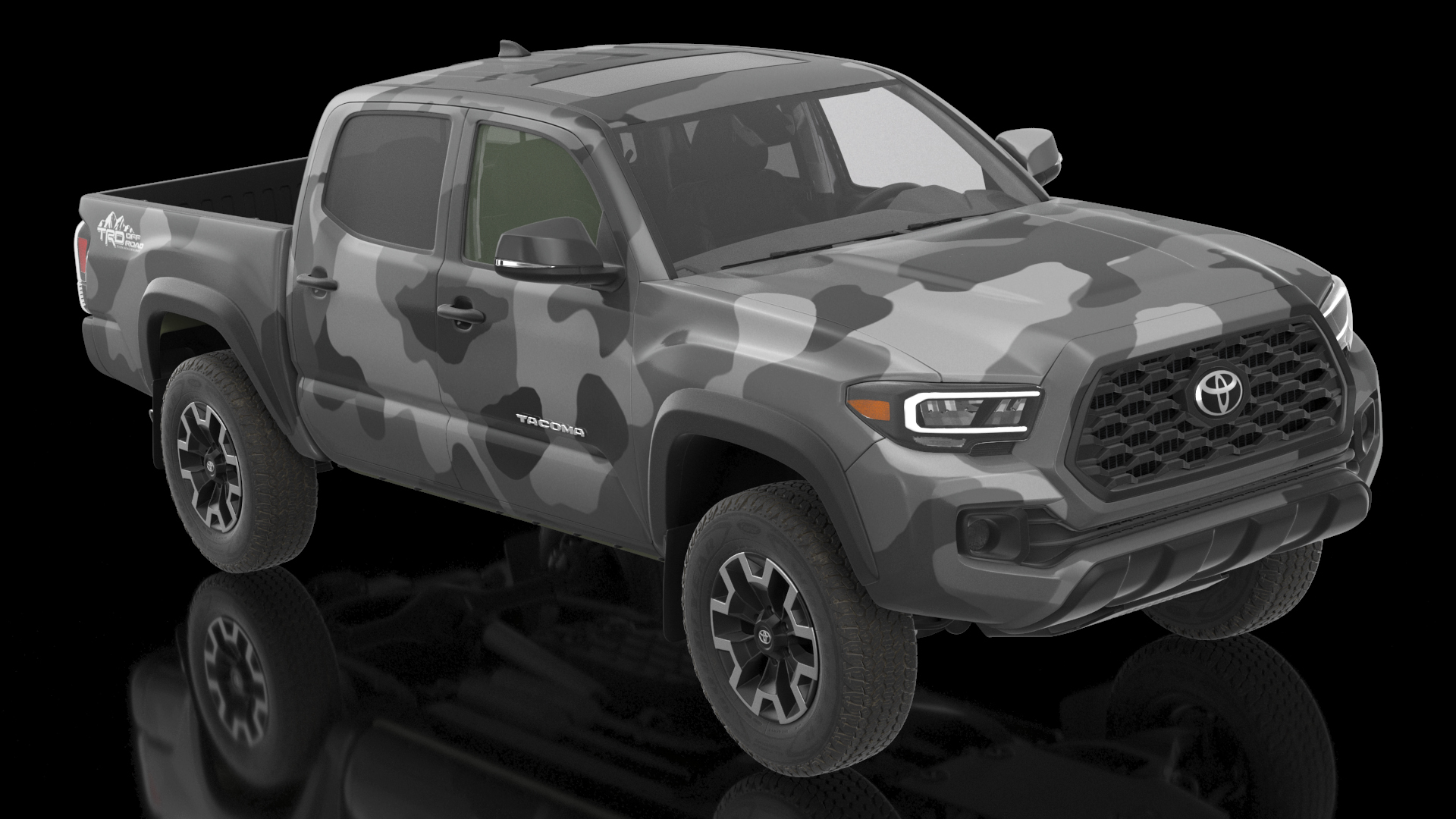 Toyota Tacoma TRD Off Road Gray Camouflage 2021 3D