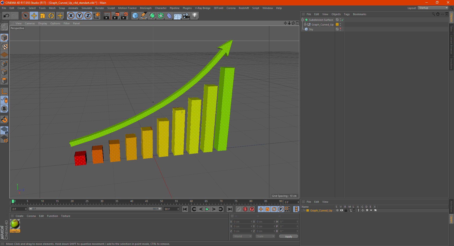 3D model Graph Curved Up