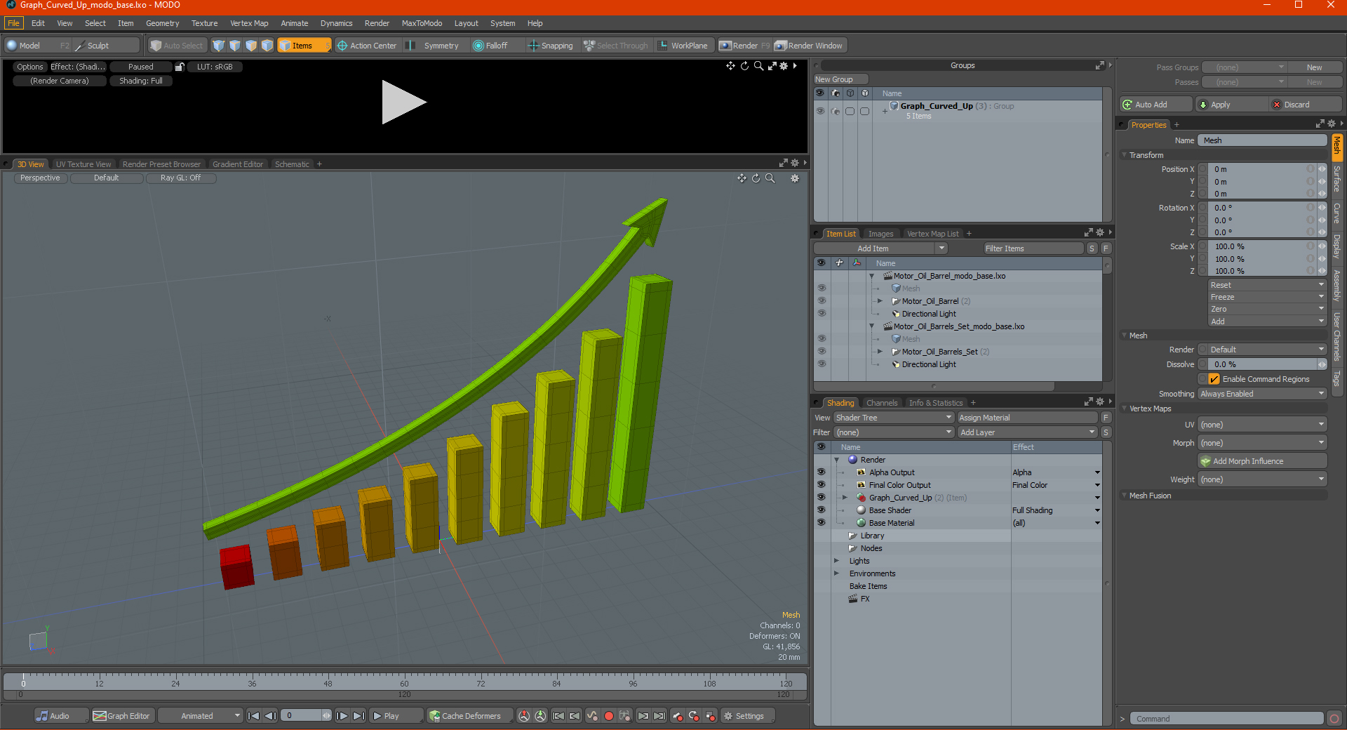 3D model Graph Curved Up