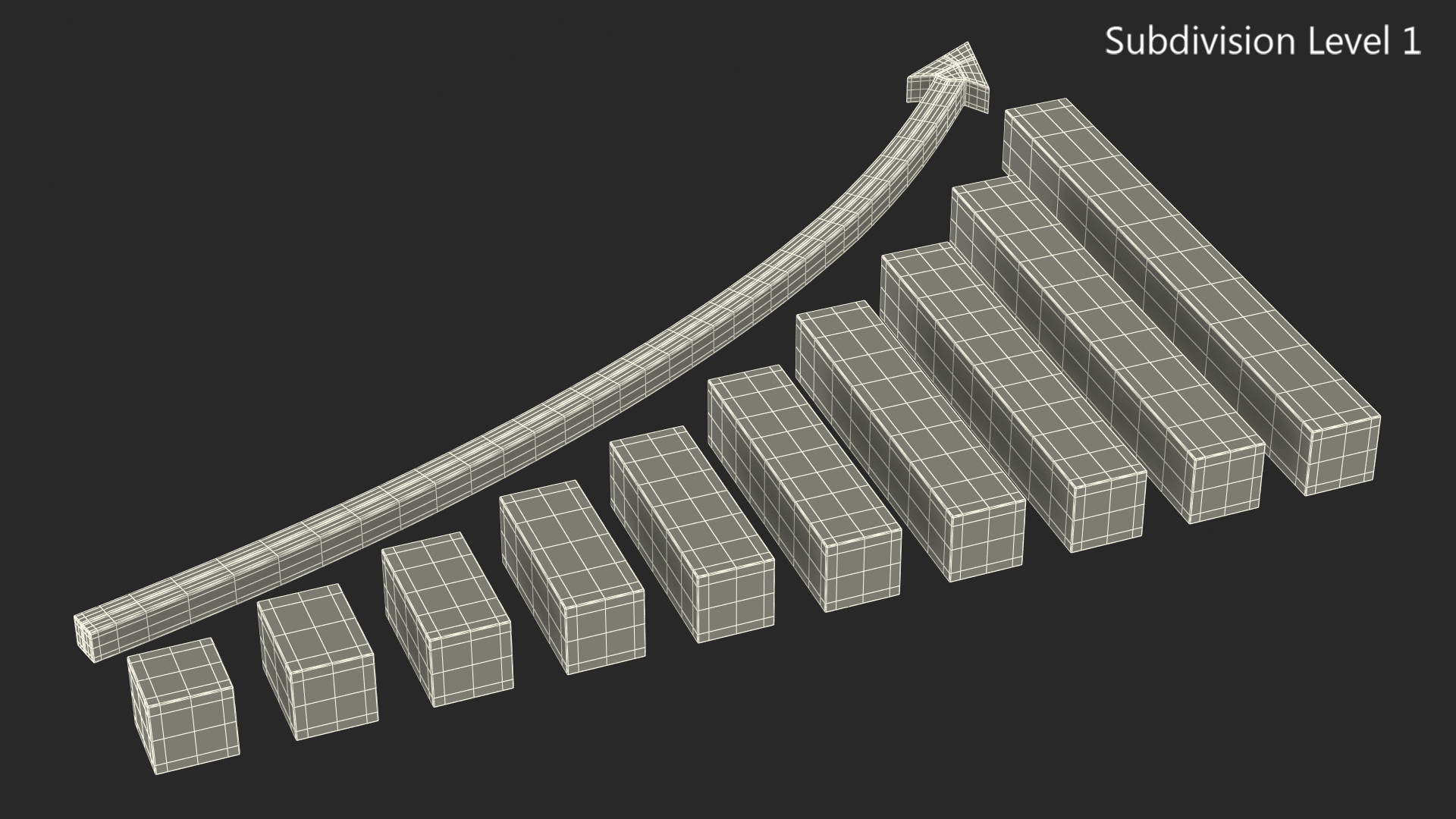 3D model Graph Curved Up