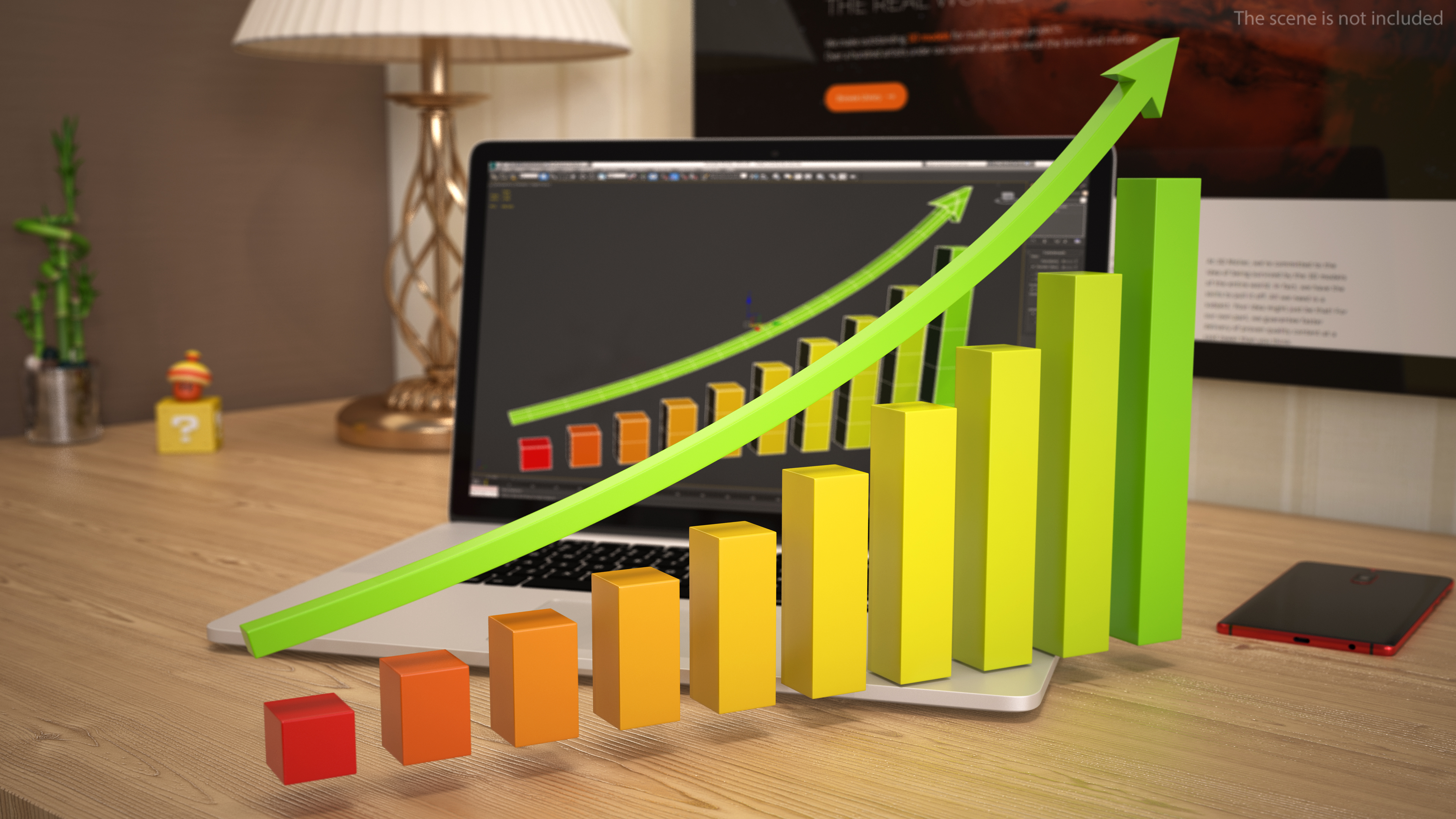 3D model Graph Curved Up
