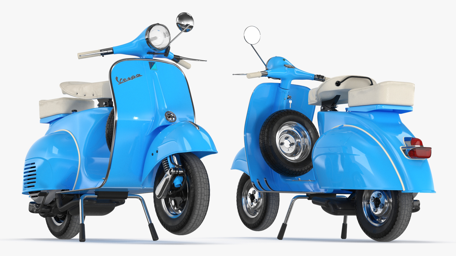 3D model Classic Vespa 125 Scooter Blue