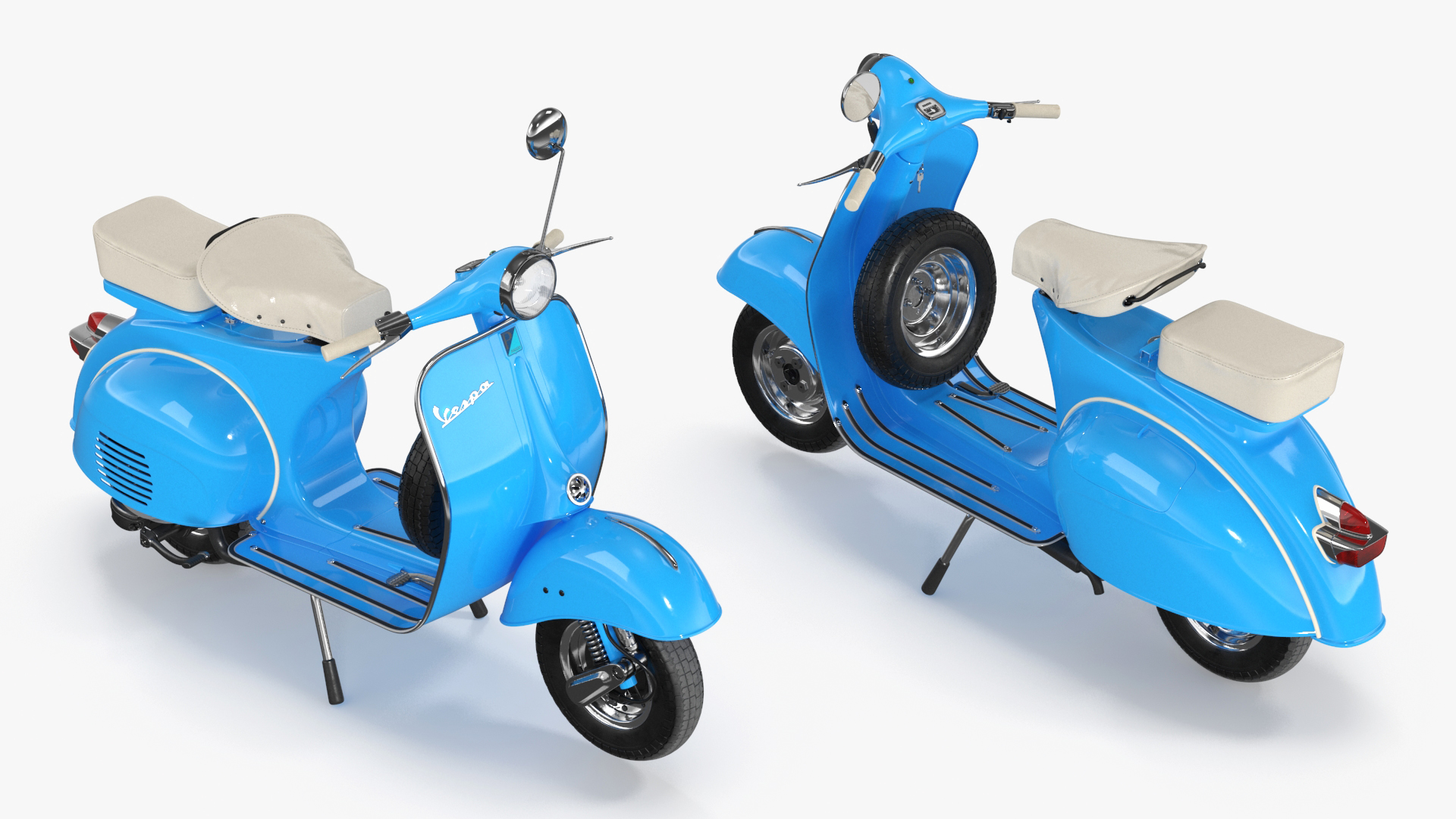 3D model Classic Vespa 125 Scooter Blue