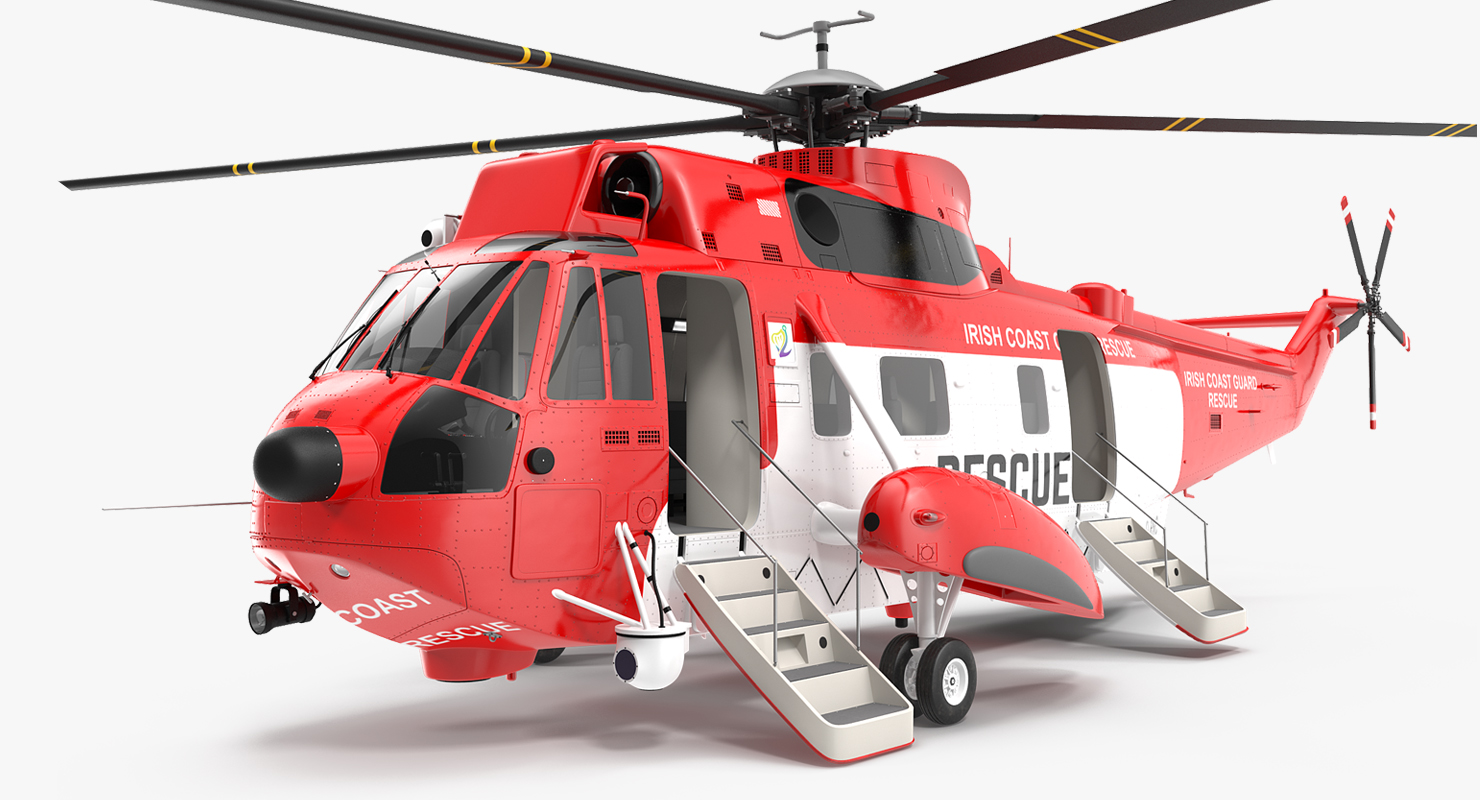 3D Irish Coast Guard Rescue Helicopter Sikorsky S 61 Sea King model