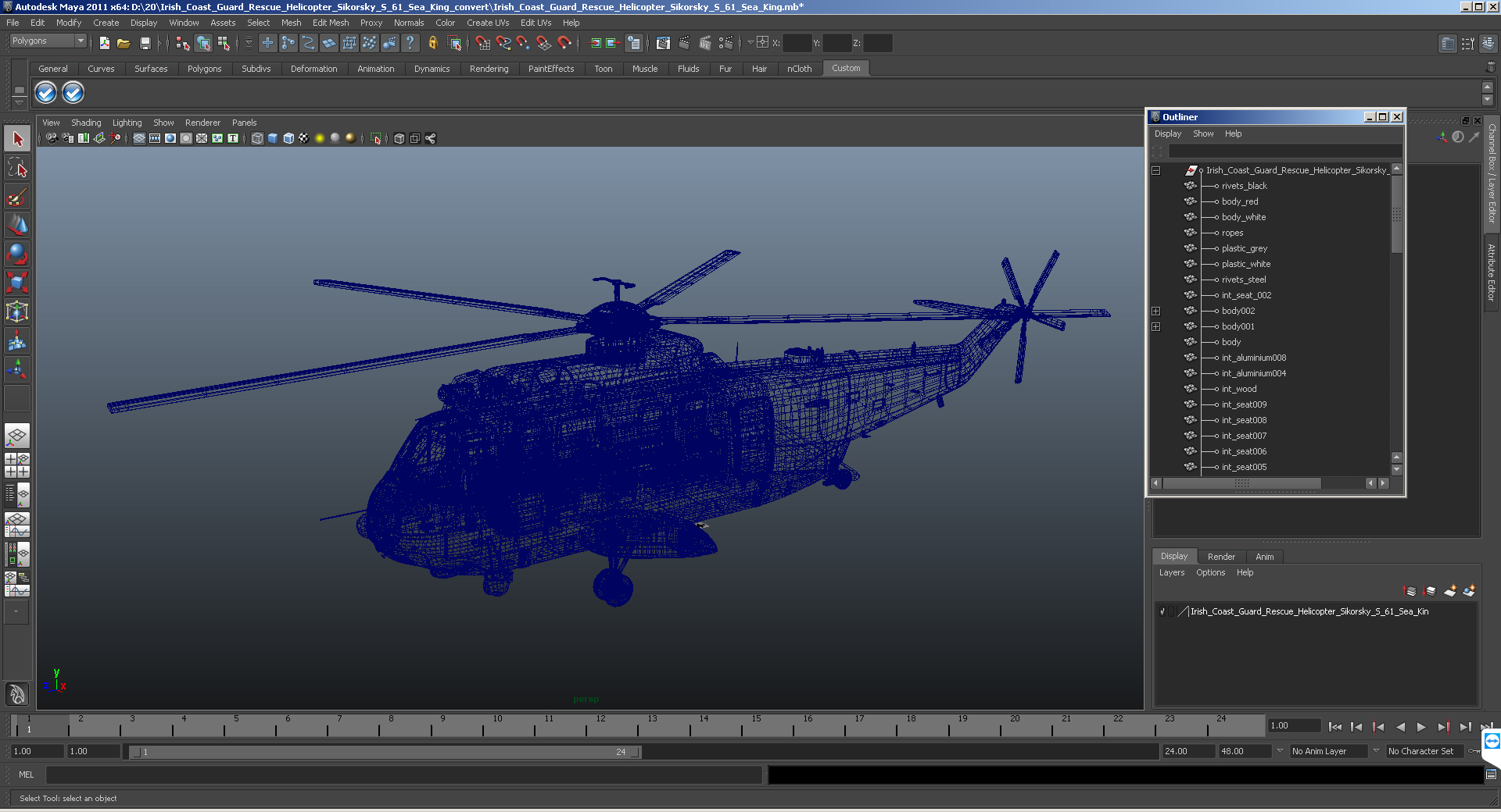 3D Irish Coast Guard Rescue Helicopter Sikorsky S 61 Sea King model