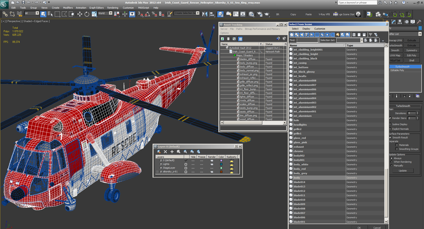 3D Irish Coast Guard Rescue Helicopter Sikorsky S 61 Sea King model