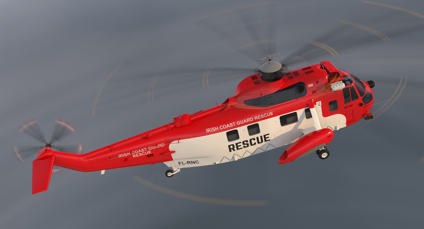 3D Irish Coast Guard Rescue Helicopter Sikorsky S 61 Sea King model