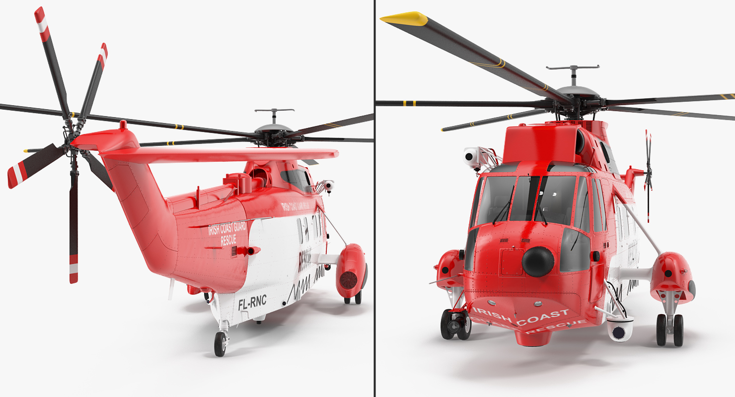 3D Irish Coast Guard Rescue Helicopter Sikorsky S 61 Sea King model