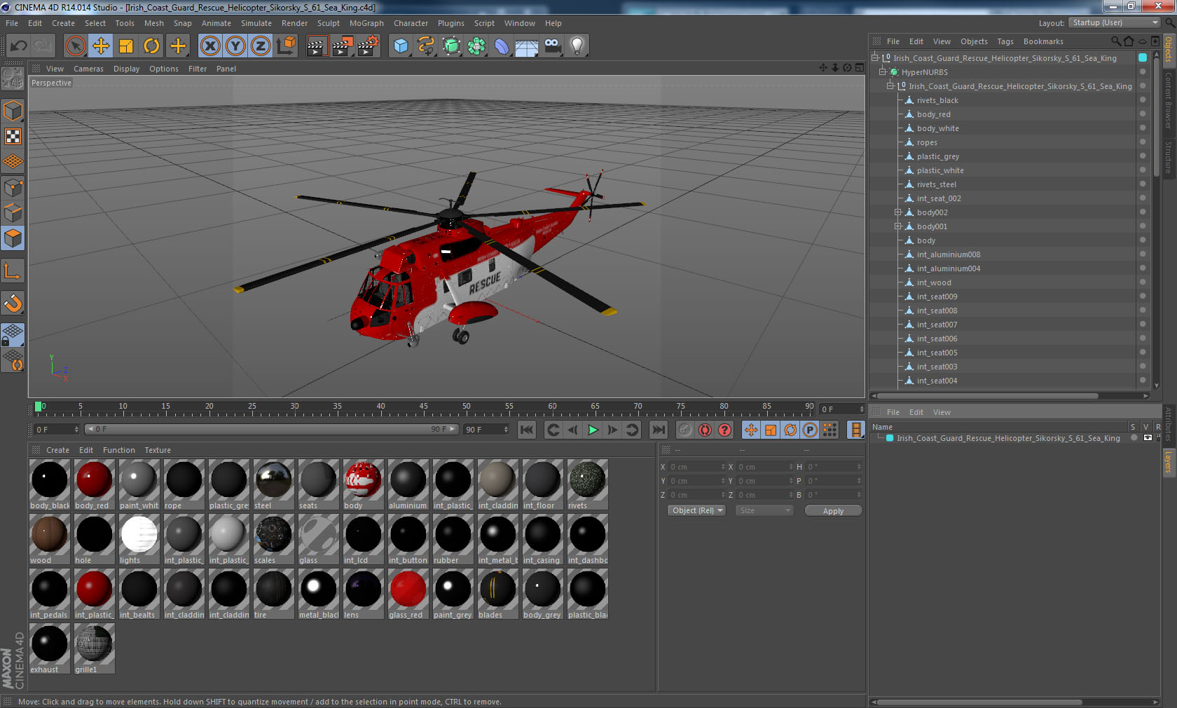 3D Irish Coast Guard Rescue Helicopter Sikorsky S 61 Sea King model