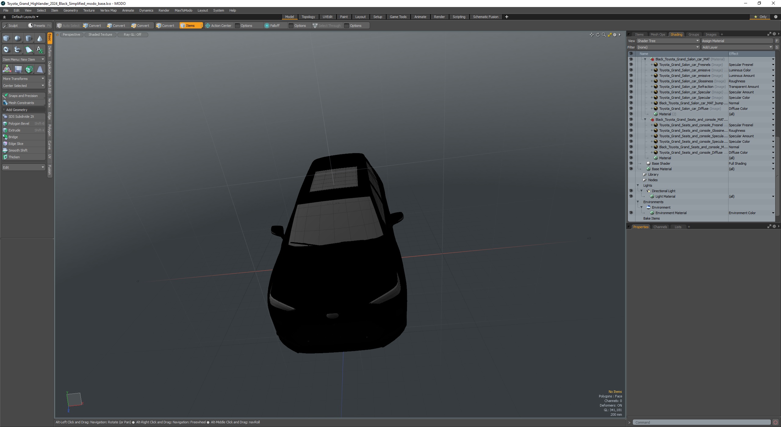 3D model Toyota Grand Highlander 2024 Black Simplified
