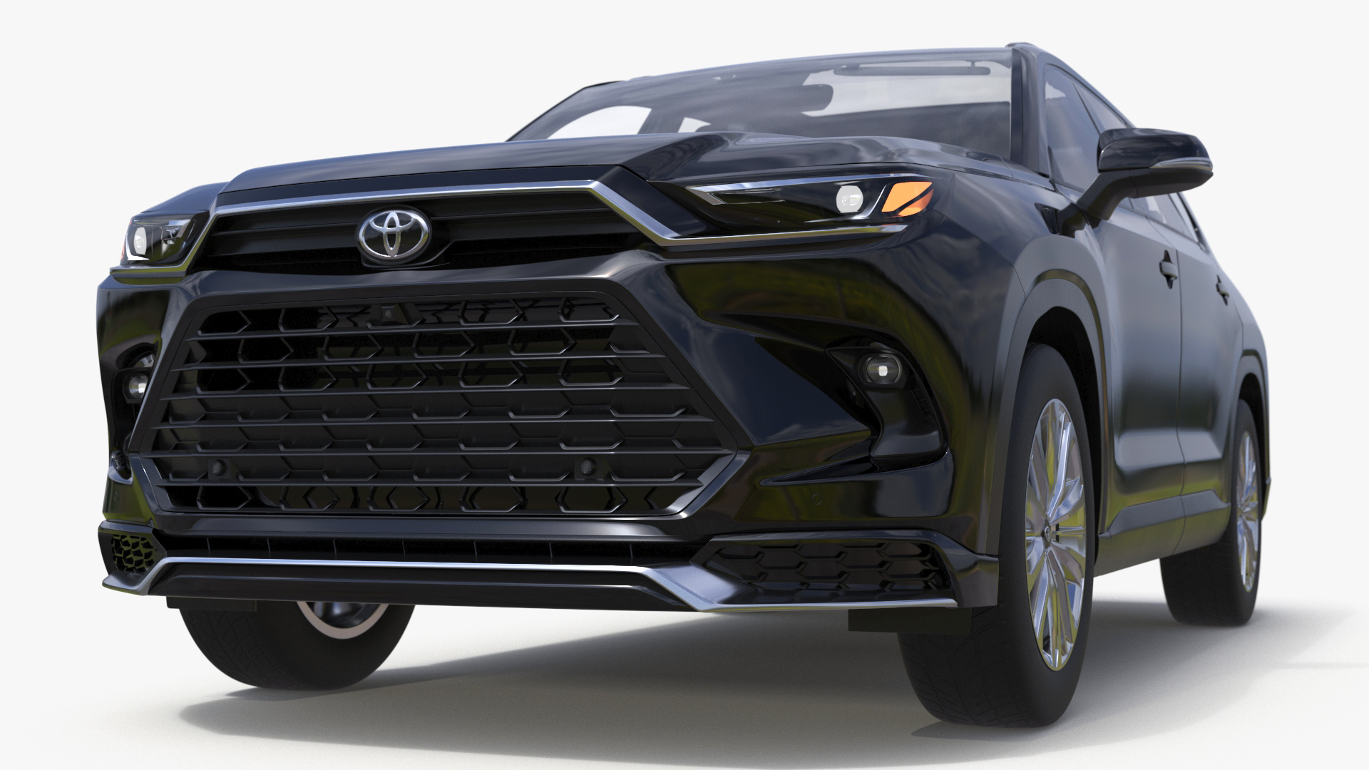 3D model Toyota Grand Highlander 2024 Black Simplified