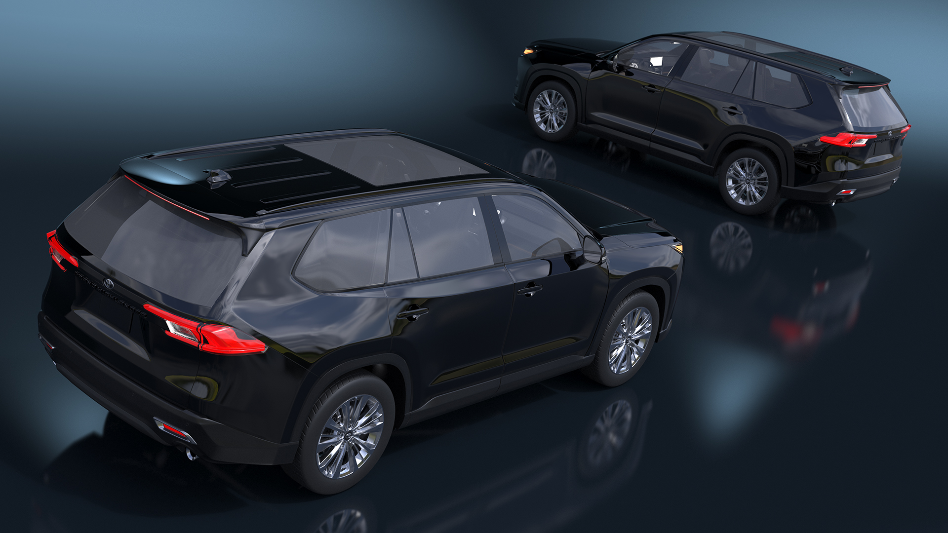 3D model Toyota Grand Highlander 2024 Black Simplified
